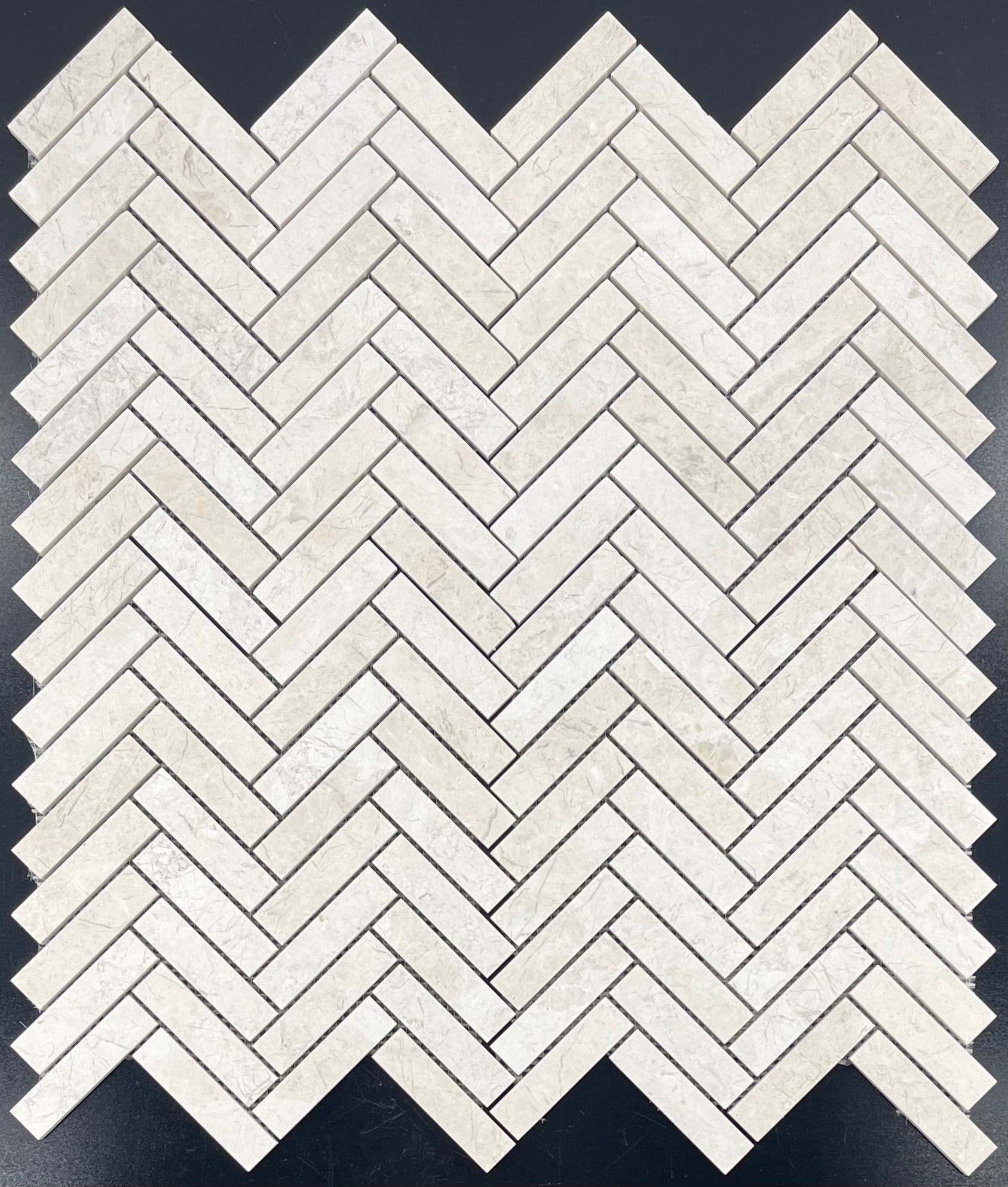 ALBA NOVA: 1X4 Herringbone Marble Field Mosaic (11 3/8"x12 1/2"x3/8" | honed)