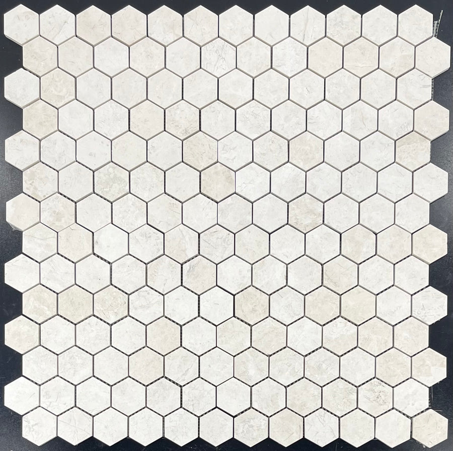 ALBA NOVA: 2" Hexagonal Marble Field Mosaic (11 3/4"x11 15/16"x3/8" | honed)