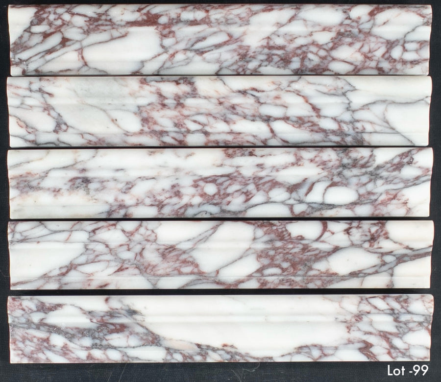 BIANCO VIOLETTA: Capital Liner Marble Tile Accessory (2"x12" | honed)