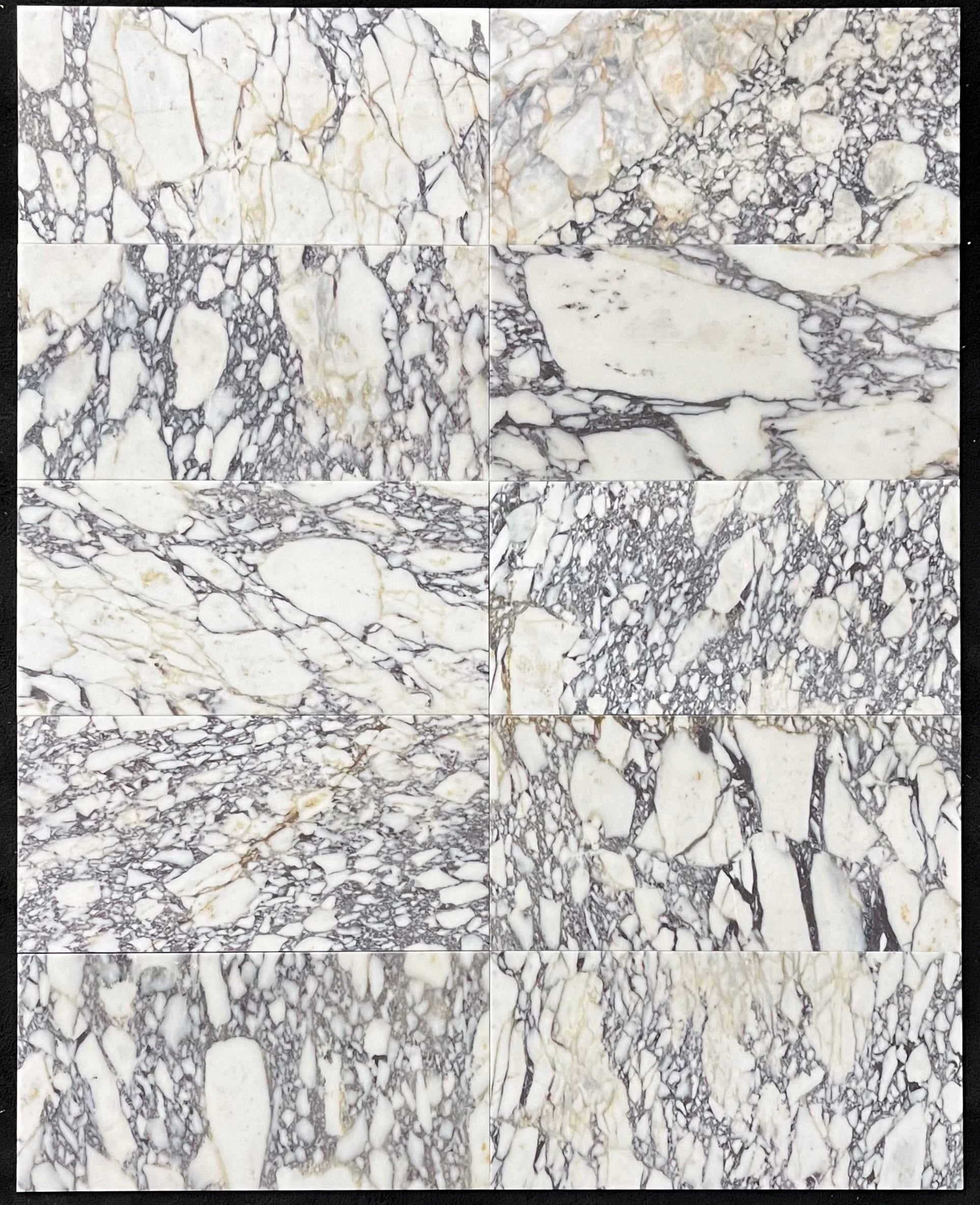 BIANCO VIOLETTA:  Marble Field Tile (12"x24"x3/8" | honed)