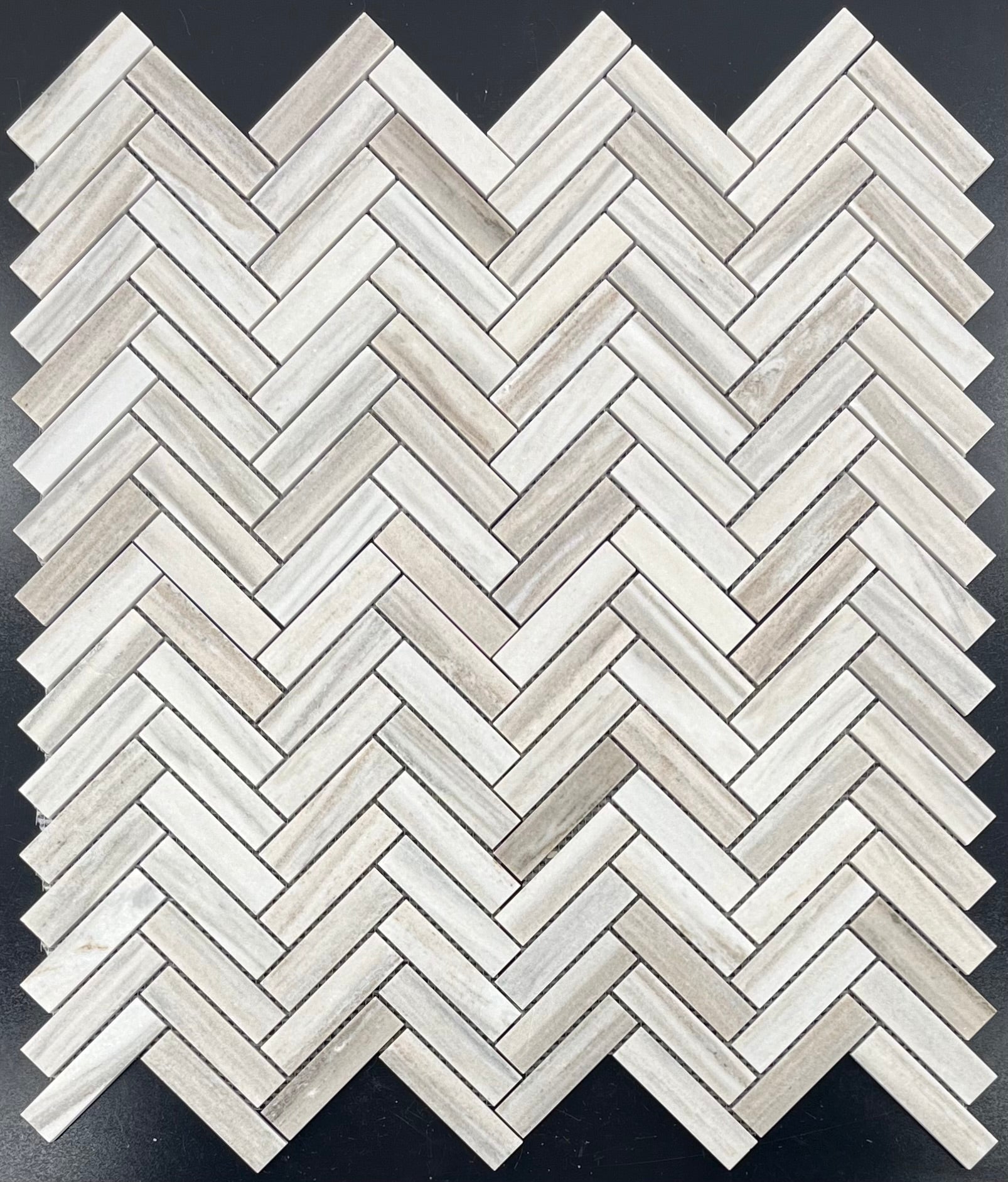 CINNAMON BEIGE: 1X4 Herringbone Marble Field Mosaic (11 3/8"x12 1/2"x3/8" | honed)