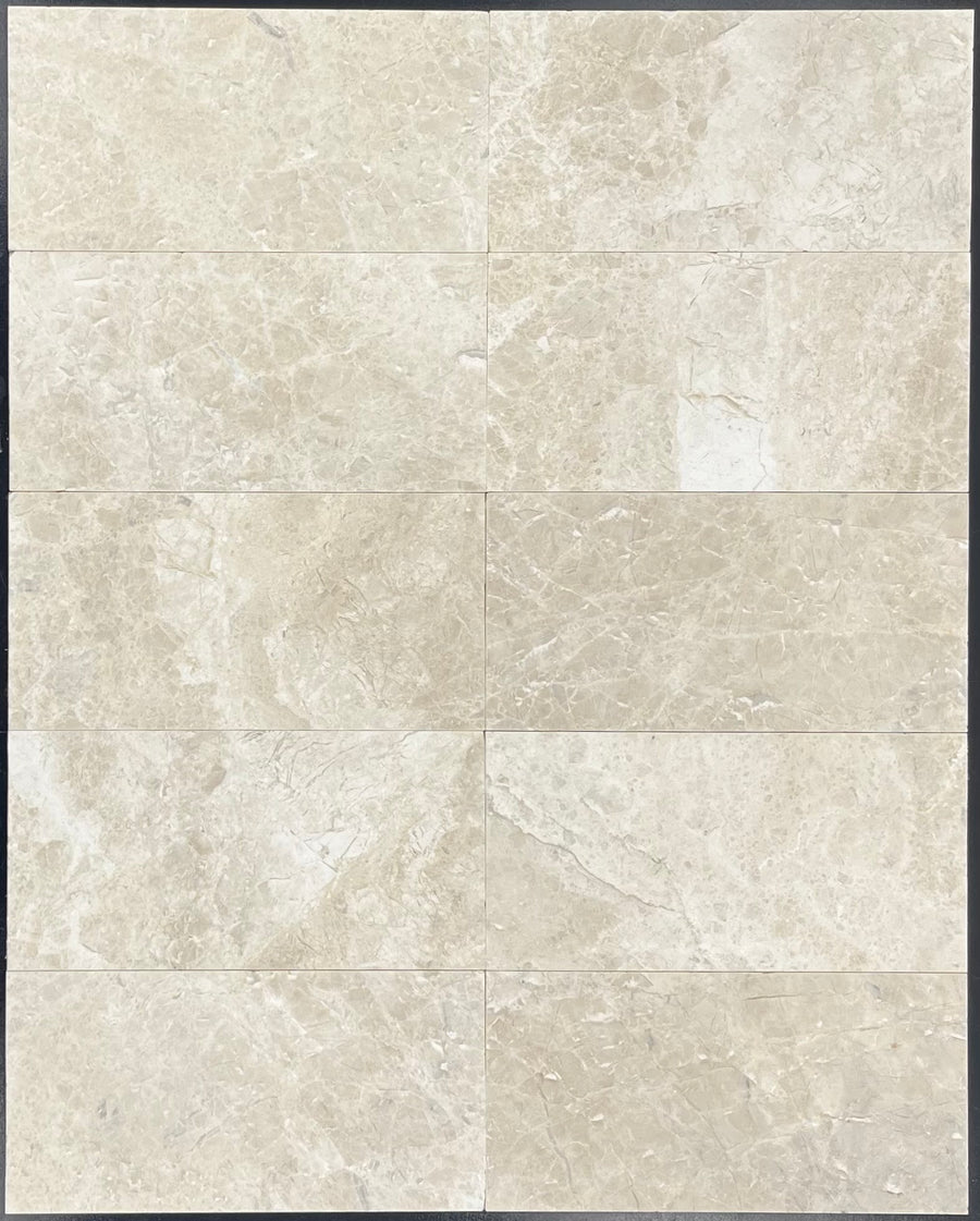 VANILLA ROYALE:  Marble Field Tile (6"x12"x3/8" | honed)