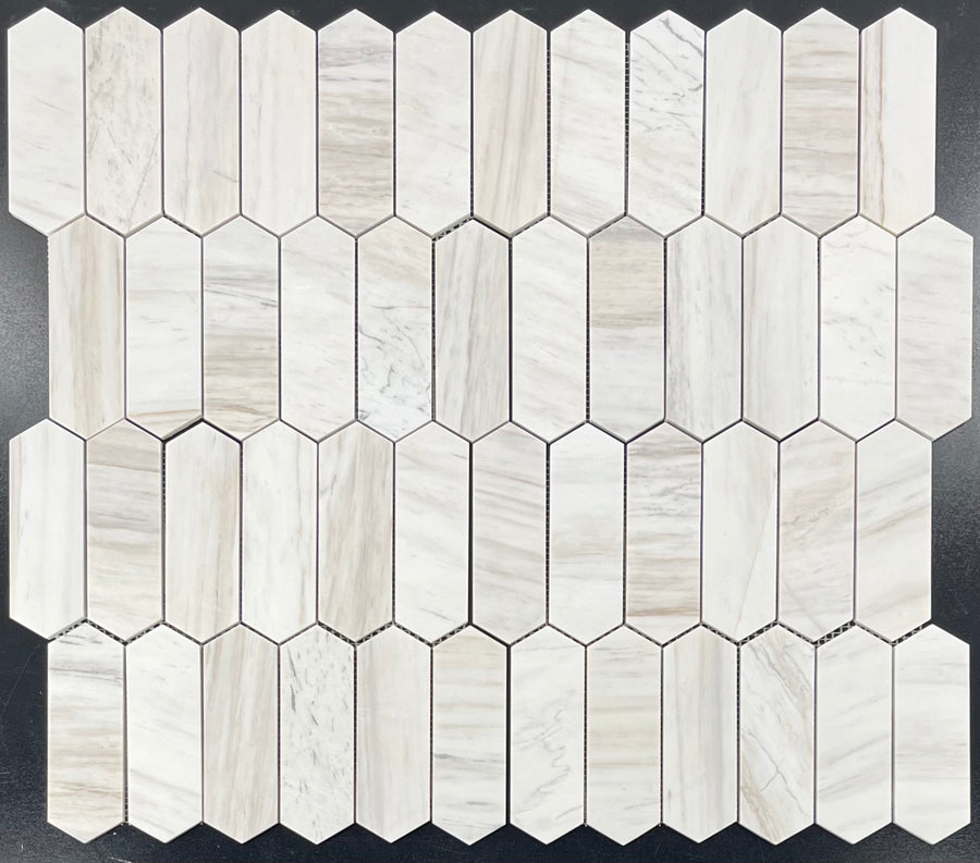 VENA D ORO: 2X6 Picket Marble Field Mosaic (12 1/4"x12 3/8"x3/8" | honed)