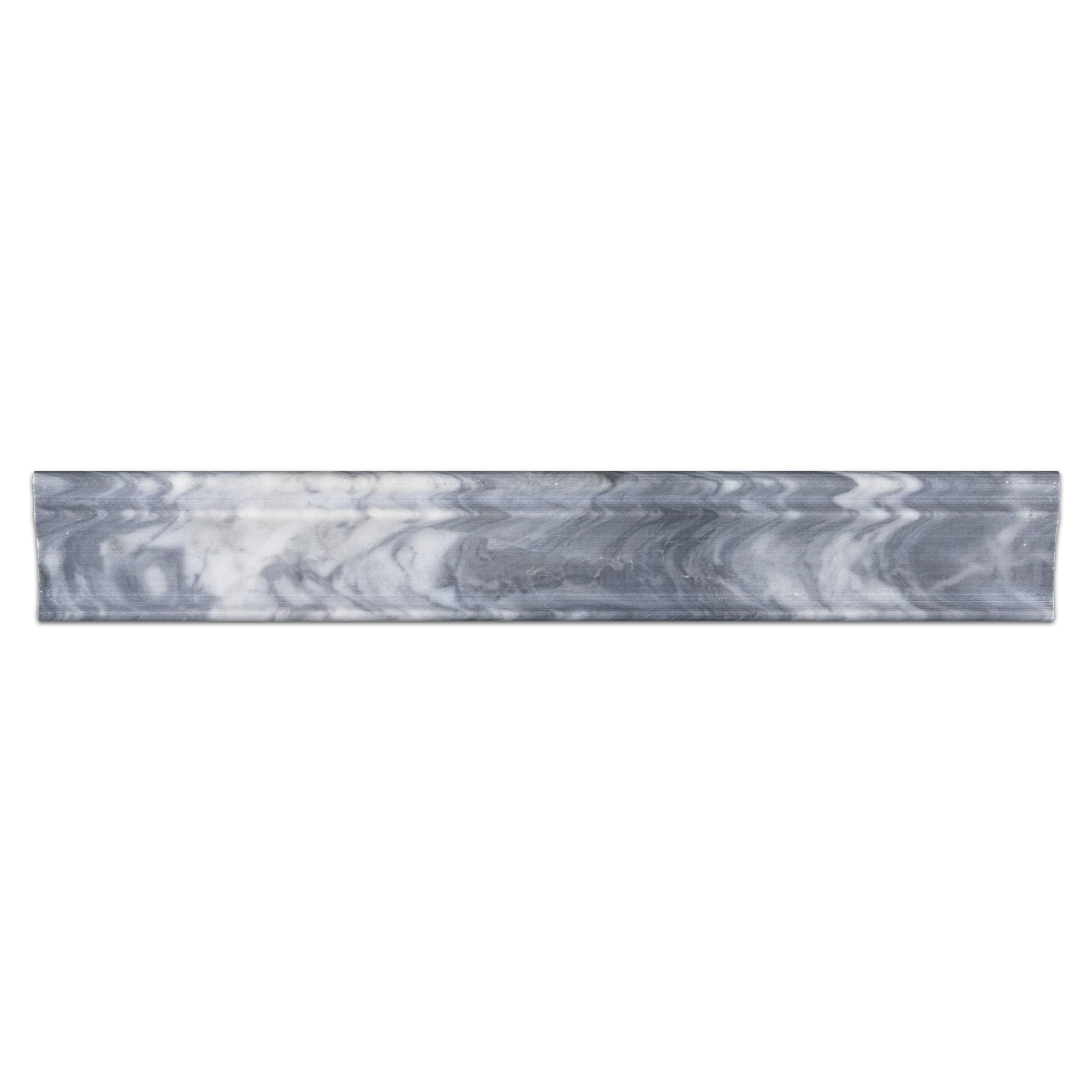 Elon Bardiglio Nuvolato Marble Crown 2x12 Polished Molding Tile from Surface Group.