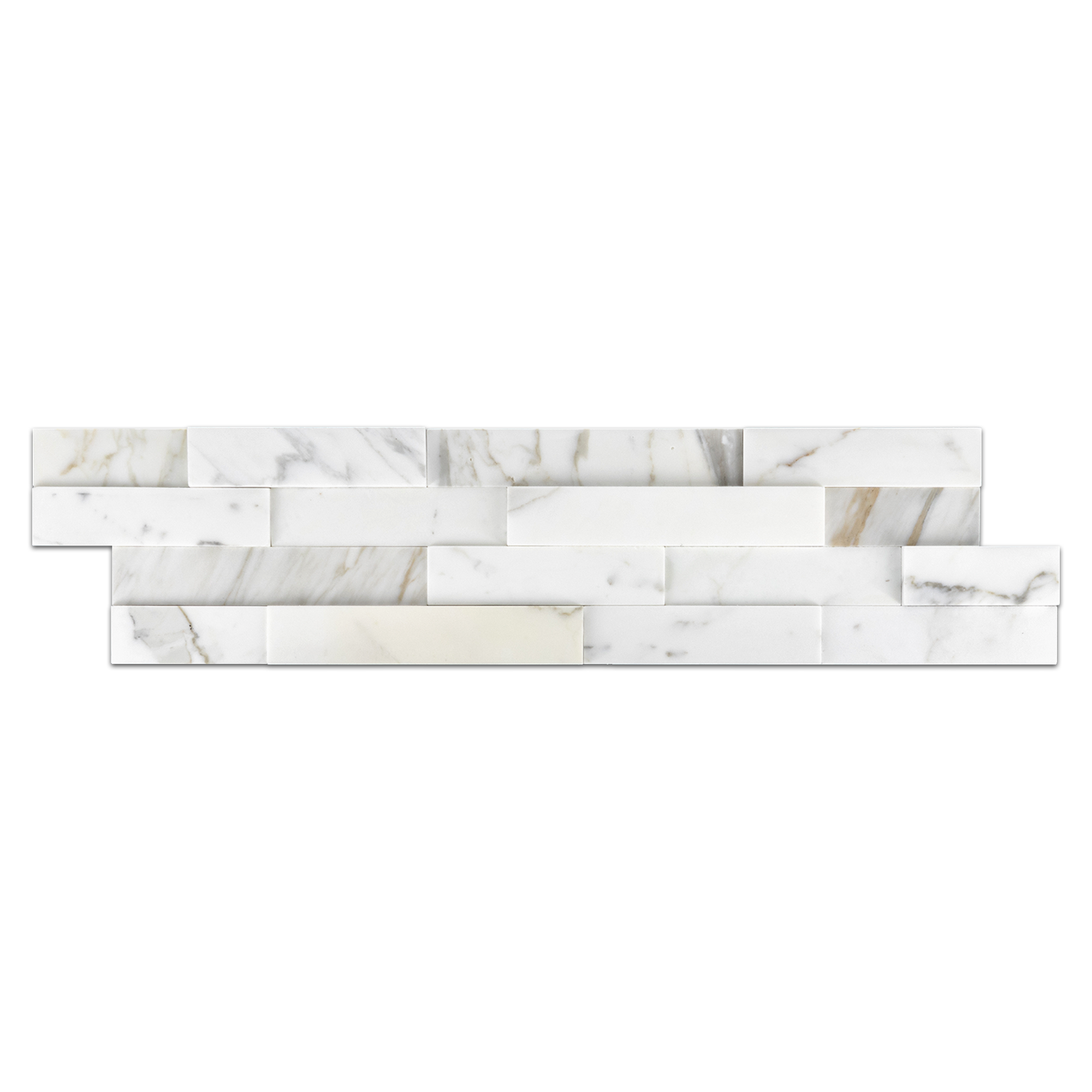 Elon Calacatta Gold Marble Interlocking Veneer Panel Flat 6x23.625x0.6875 Honed AL104H Surface Group International