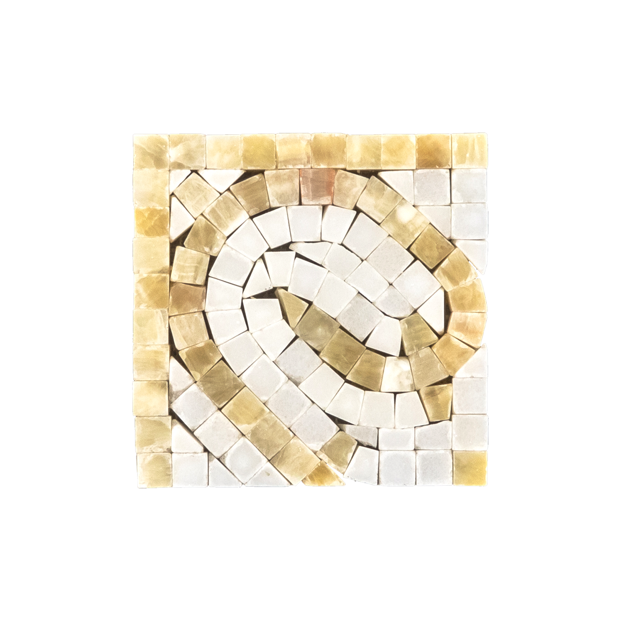 Elon Honey Onyx Absolute White Onyx Wave Border Mosaic 4x12x0.375 Polished Tile - Surface Group Online Store