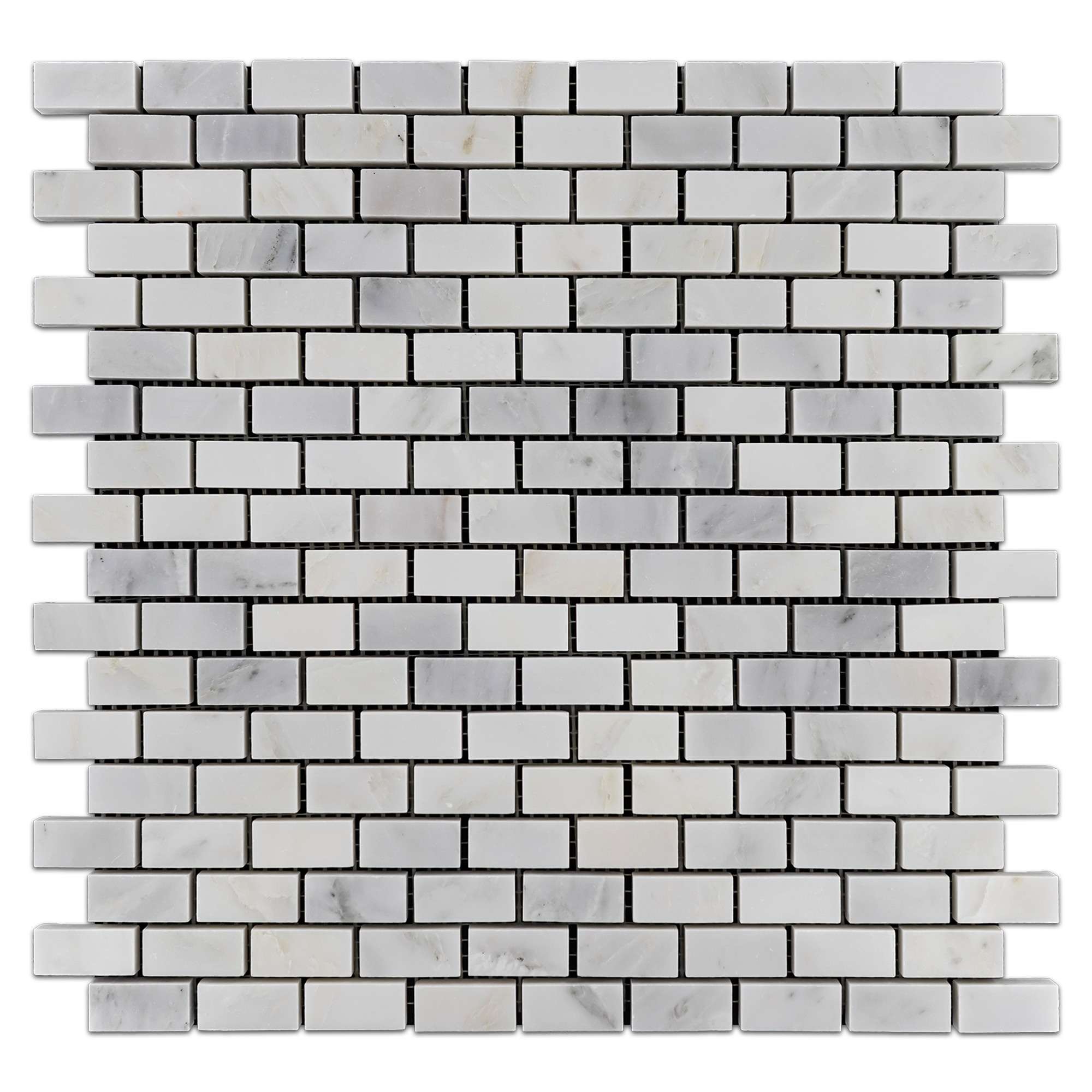 Elon Pearl White Marble Staggered Joint Field Mosaic 12x12 Honed - Surface Group Online Tile Store