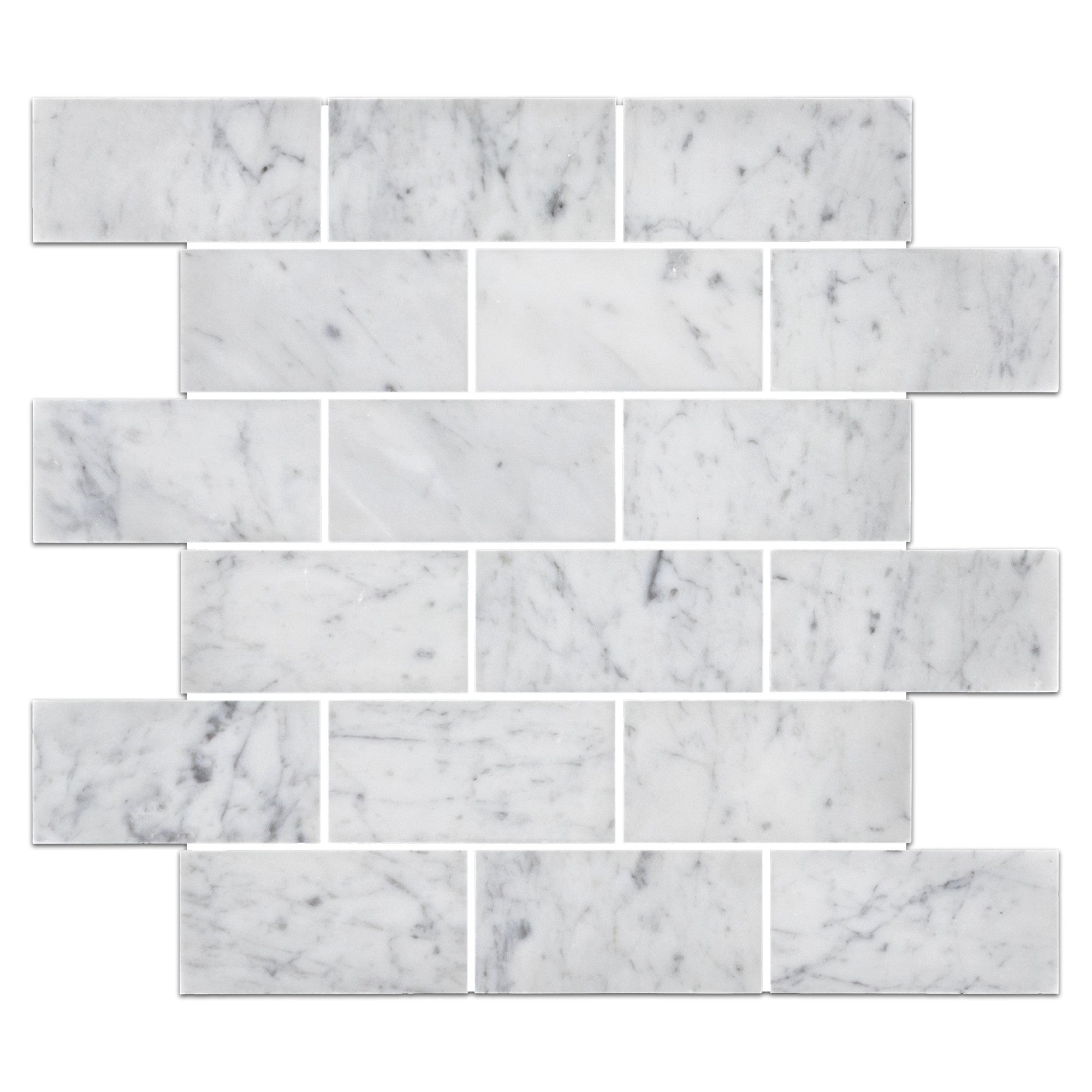 Elon Tile Bianco Carrara Mosaic tile pattern swatch — available at Surface Group