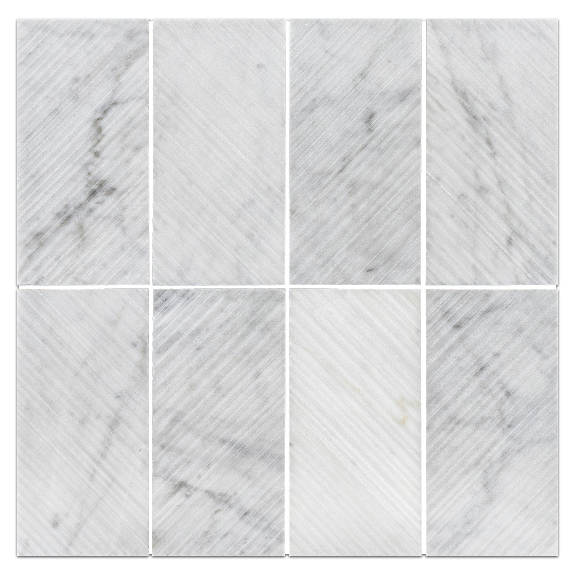 Elon Tile Bianco Carrara Mosaic tile pattern swatch — available at Surface Group