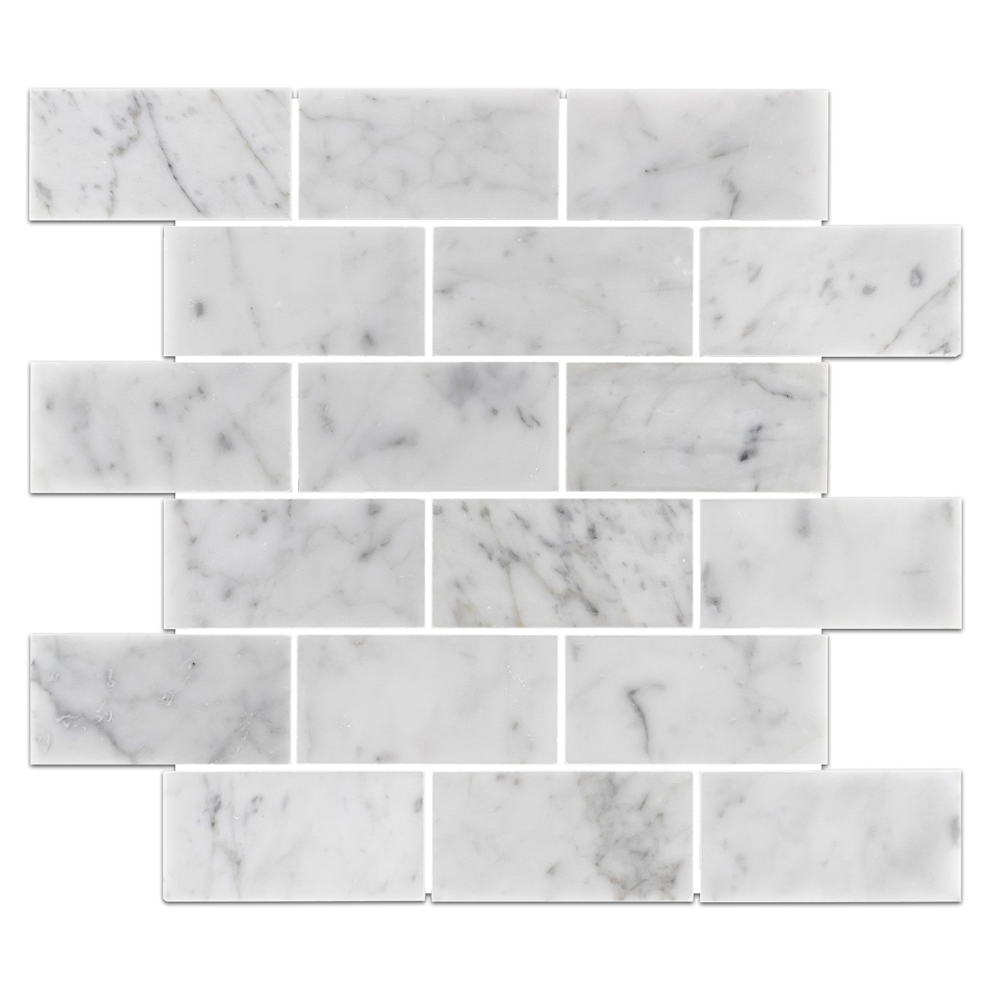 Elon Tile Bianco Carrara Mosaic tile pattern swatch — available at Surface Group