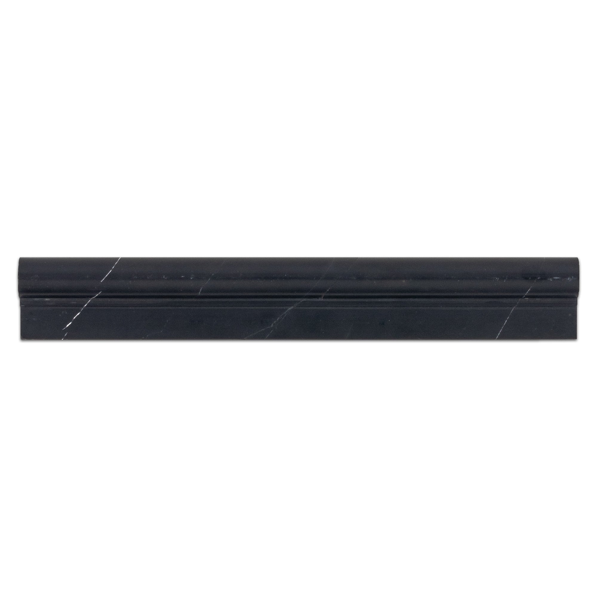 Elon Tile Black Marble Molding tile — available at Surface Group