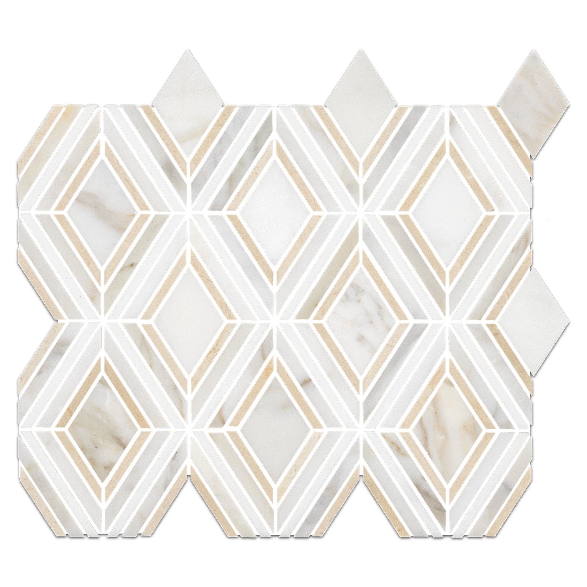 Elon Tile Calacatta Gold Mosaic tile — available at Surface Group