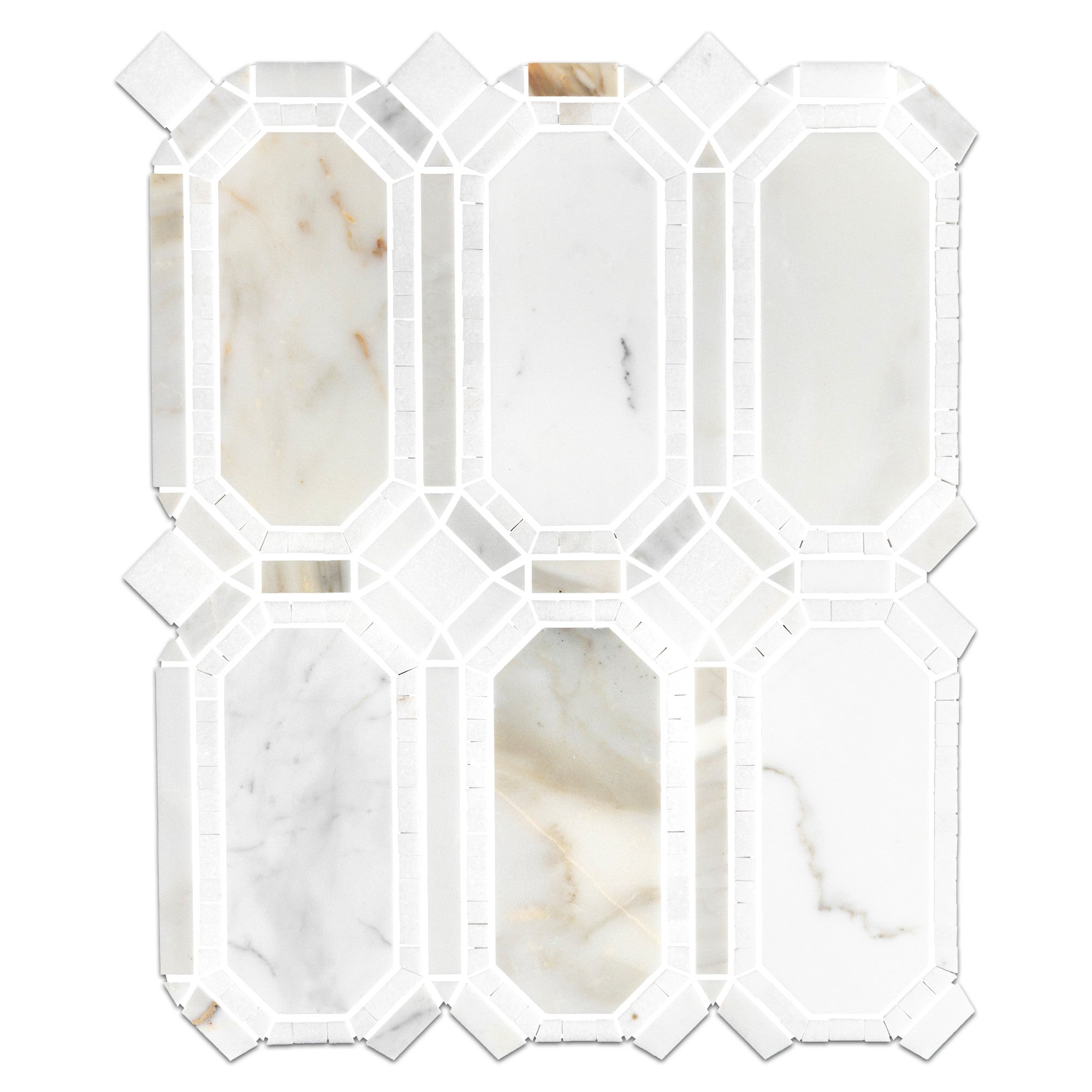 Elon Tile Calacatta Gold Mosaic tile — available at Surface Group
