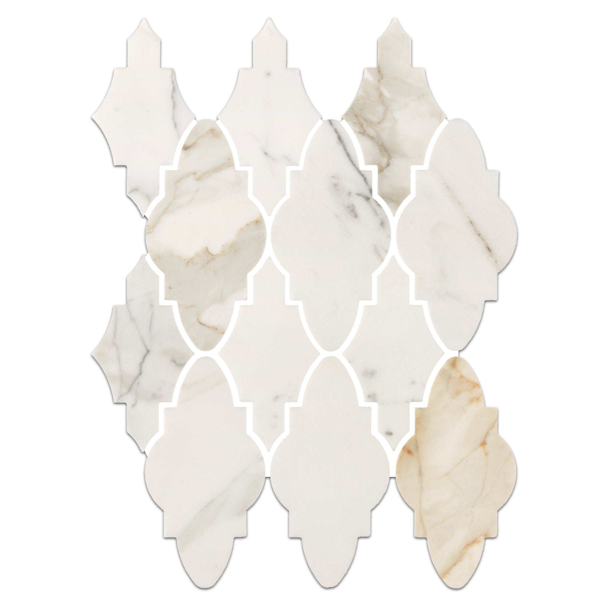 Elon Tile Calacatta Gold Mosaic tile — available at Surface Group