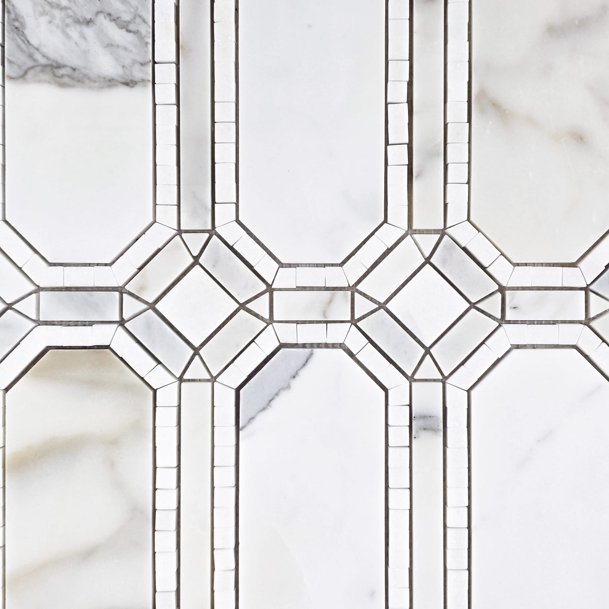 Elon Tile Calacatta Gold Mosaic tile pattern swatch — available at Surface Group