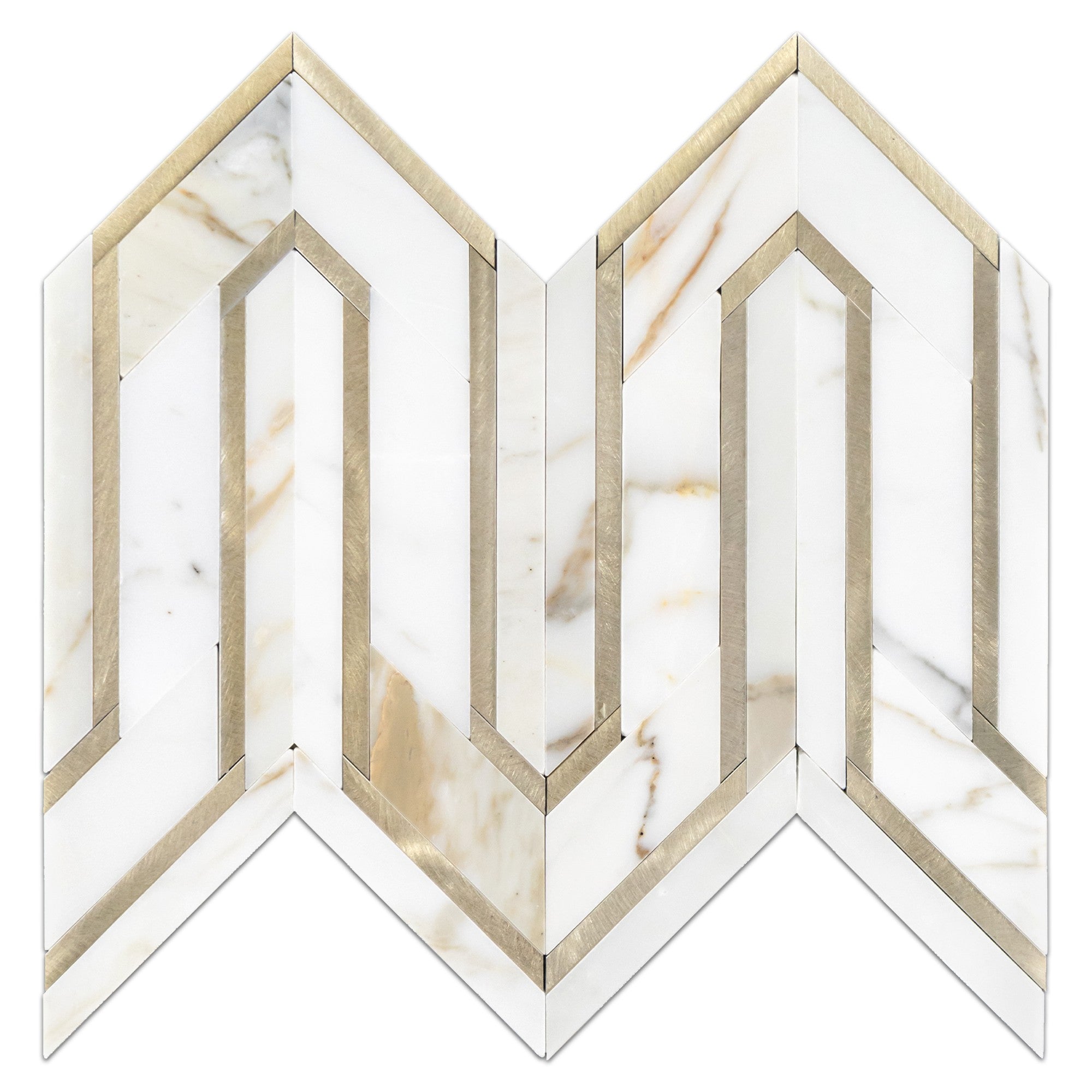 Elon Tile Calacatta Gold Mosaic tile — available at Surface Group