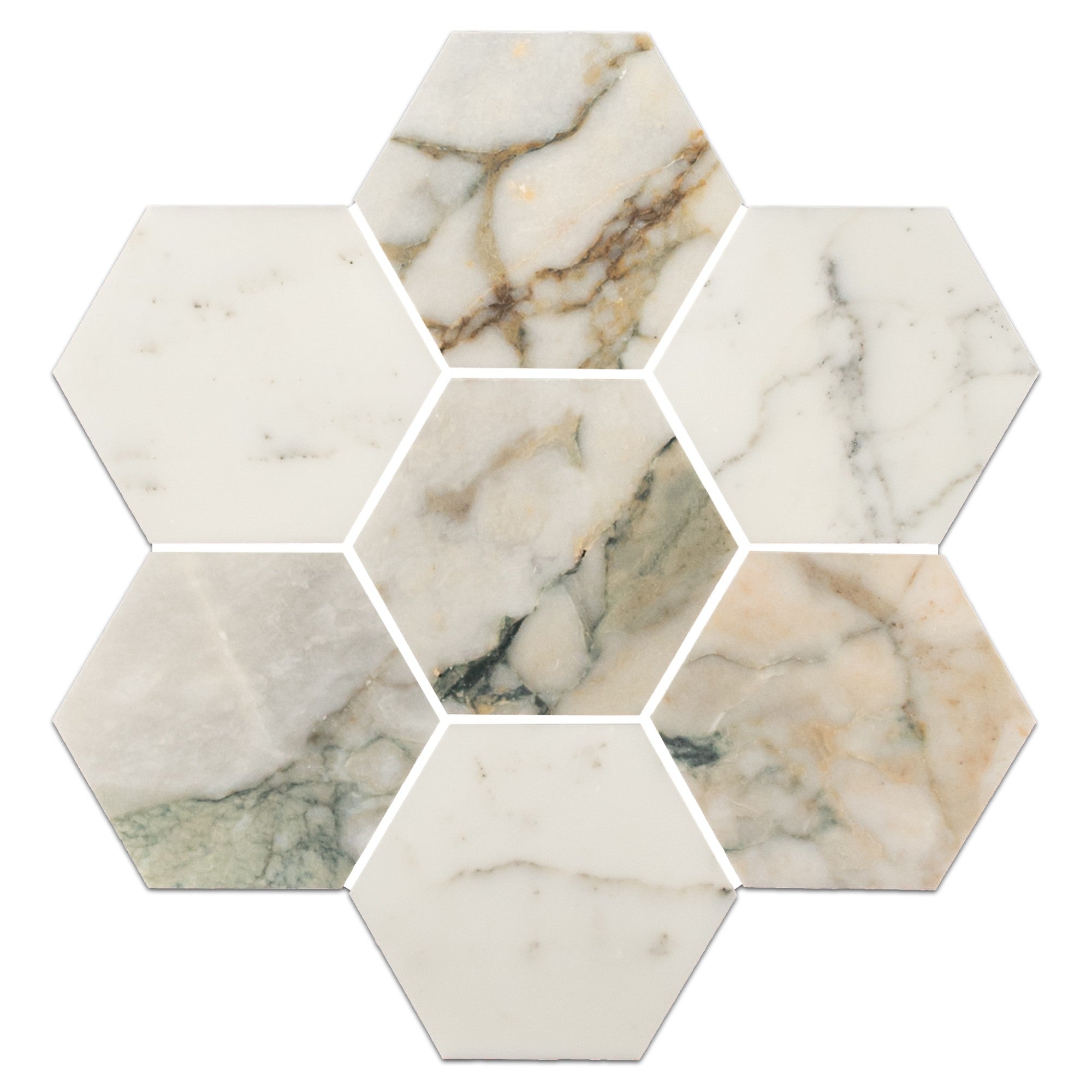 Elon Tile Hexagon tile pattern swatch — available at Surface Group