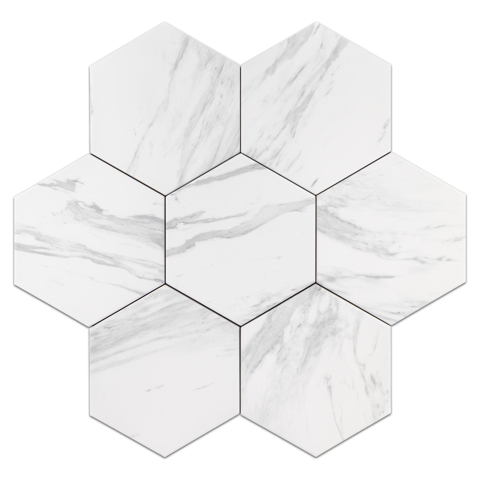 Elon Tile Hexagon Porcelain tile pattern swatch — available at Surface Group