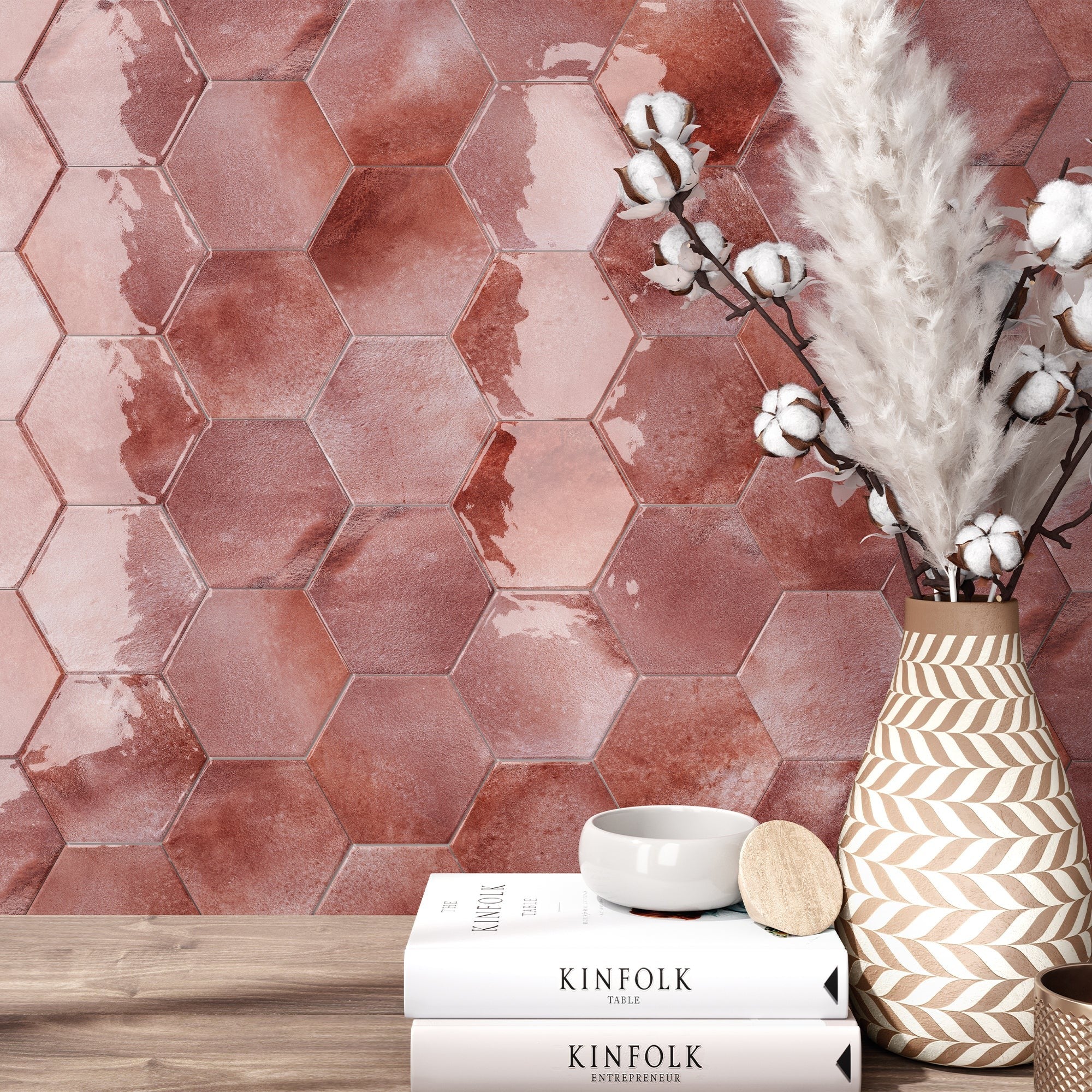 Elon Tile Moon tile in a room setting — available at Surface Group
