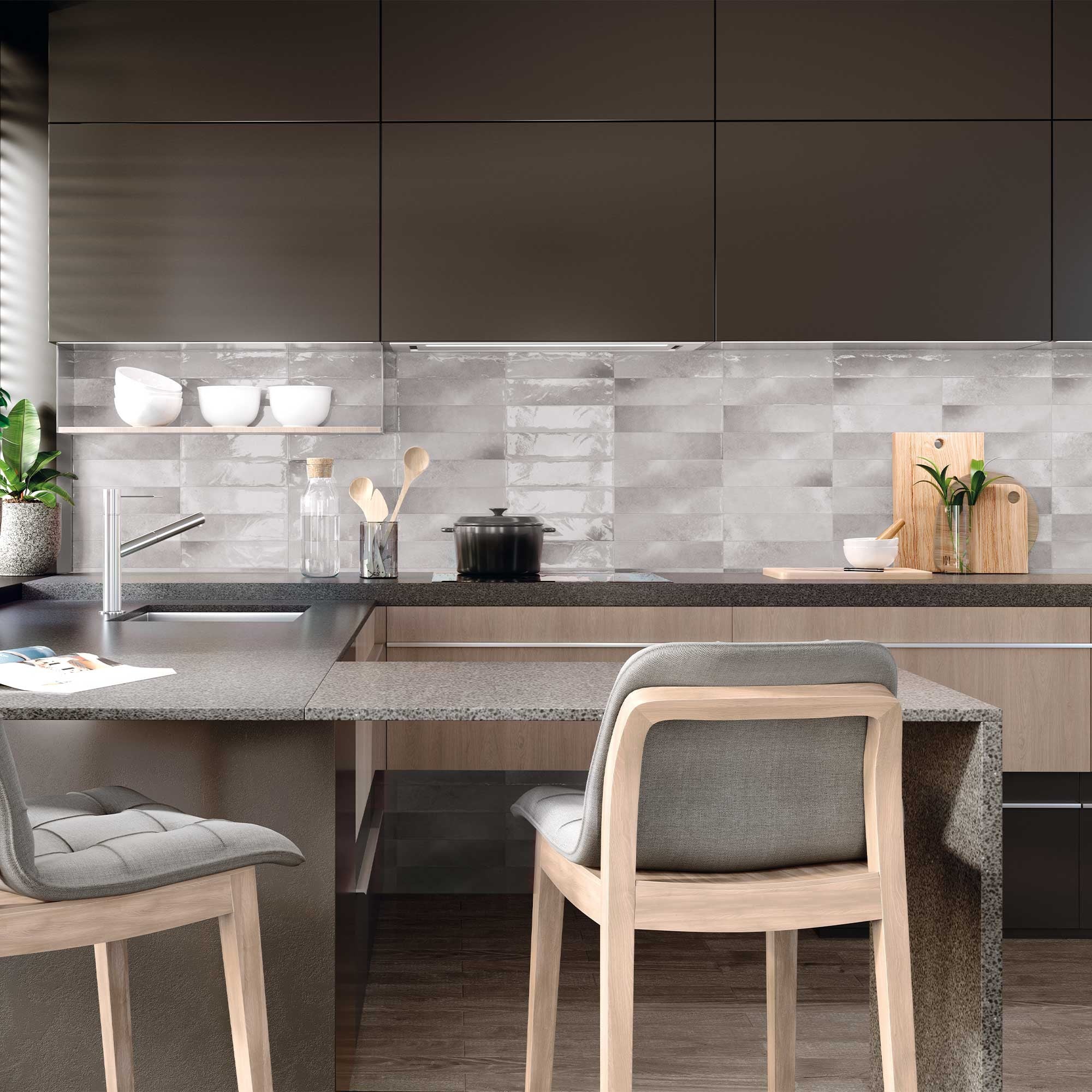 Elon Tile Moon tile in a room setting — available at Surface Group