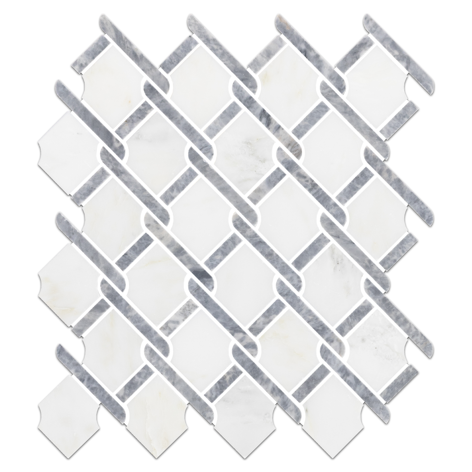 Elon Tile Pearl White Mosaic tile — available at Surface Group