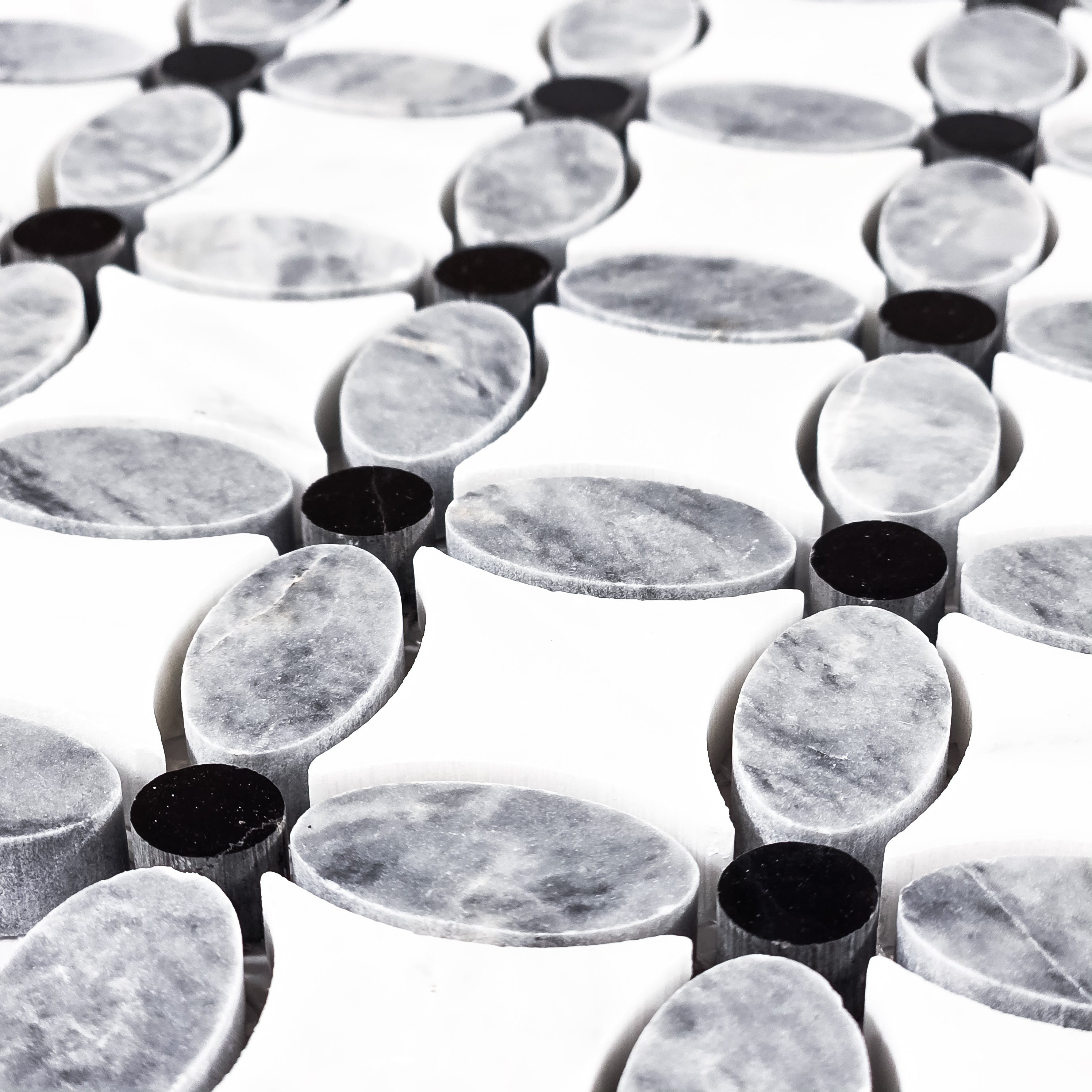 Elon Tile Pacific Gray Mosaic tile arrangement — available at Surface Group
