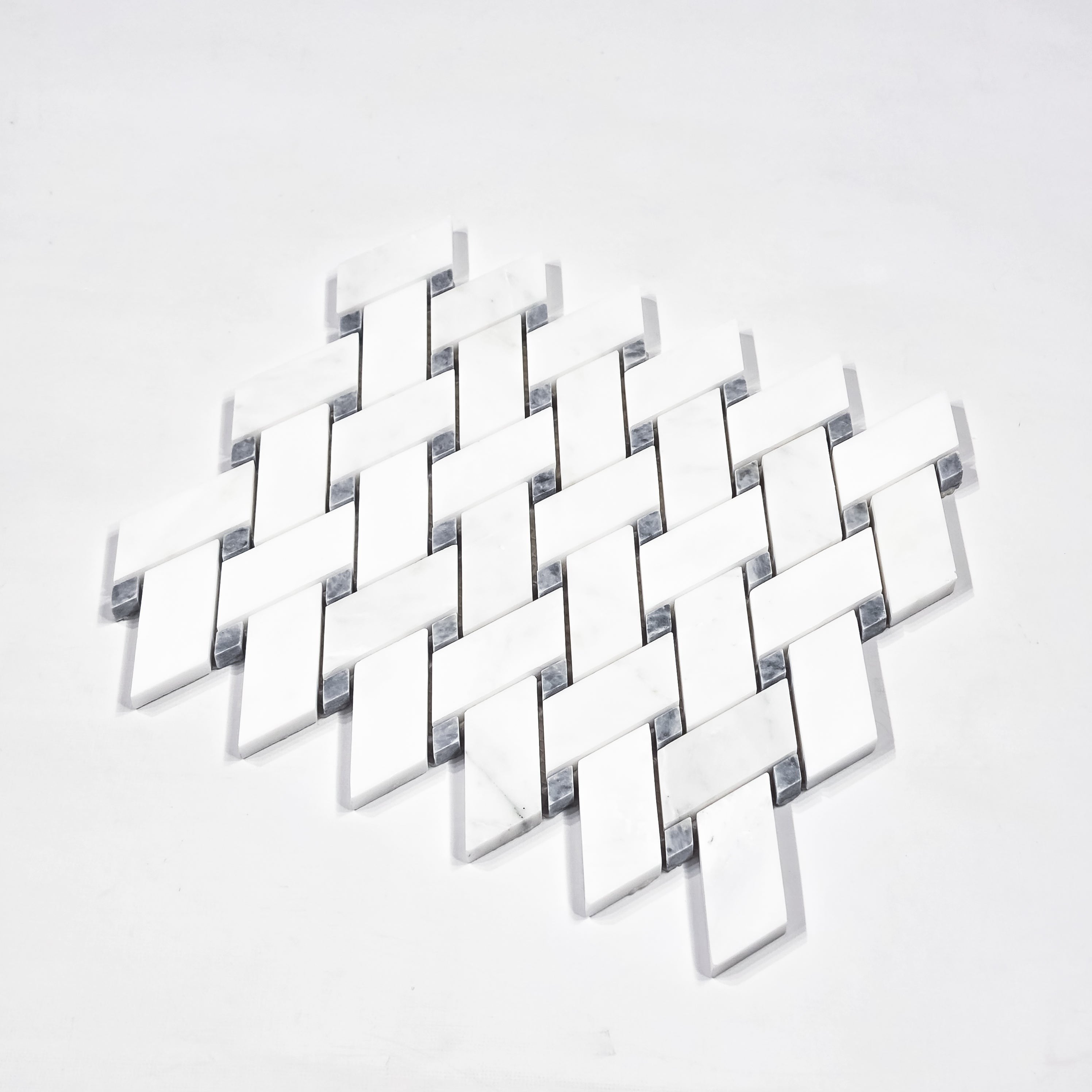 Elon Tile Pearl White Mosaic tile close-up view — available at Surface Group