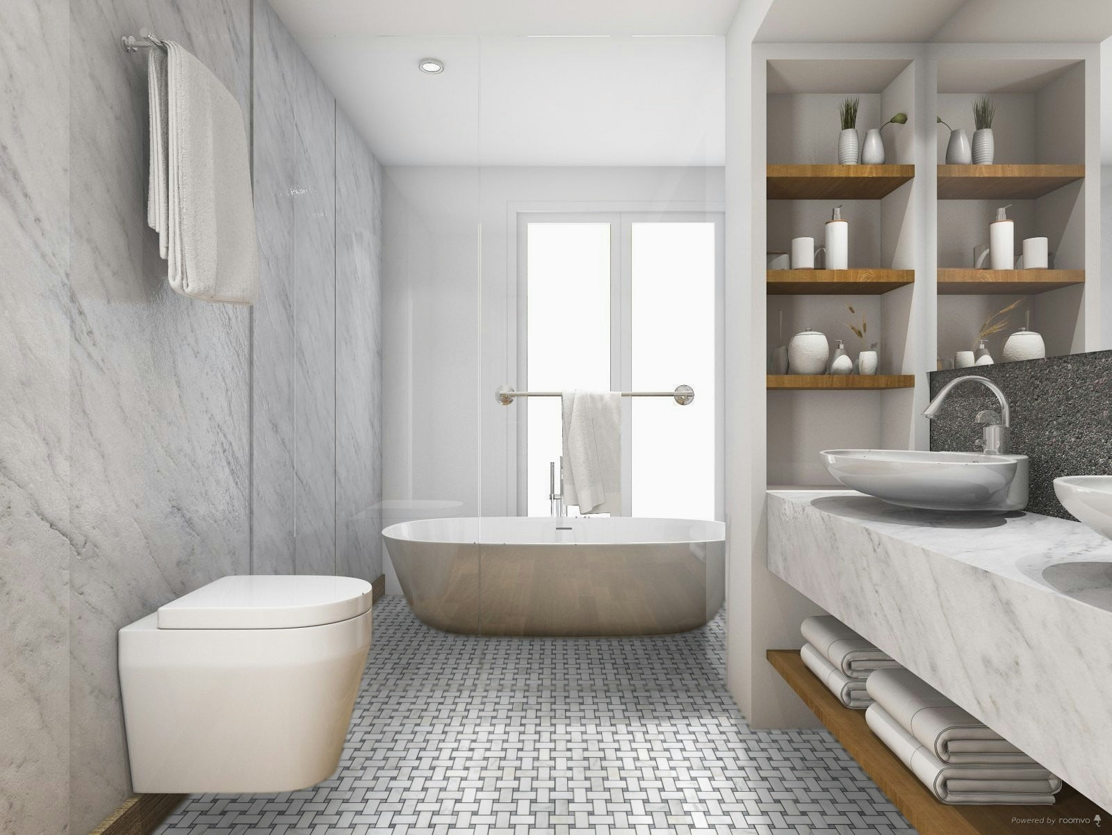 Elon Tile Basketweave tile in a room setting — available at Surface Group