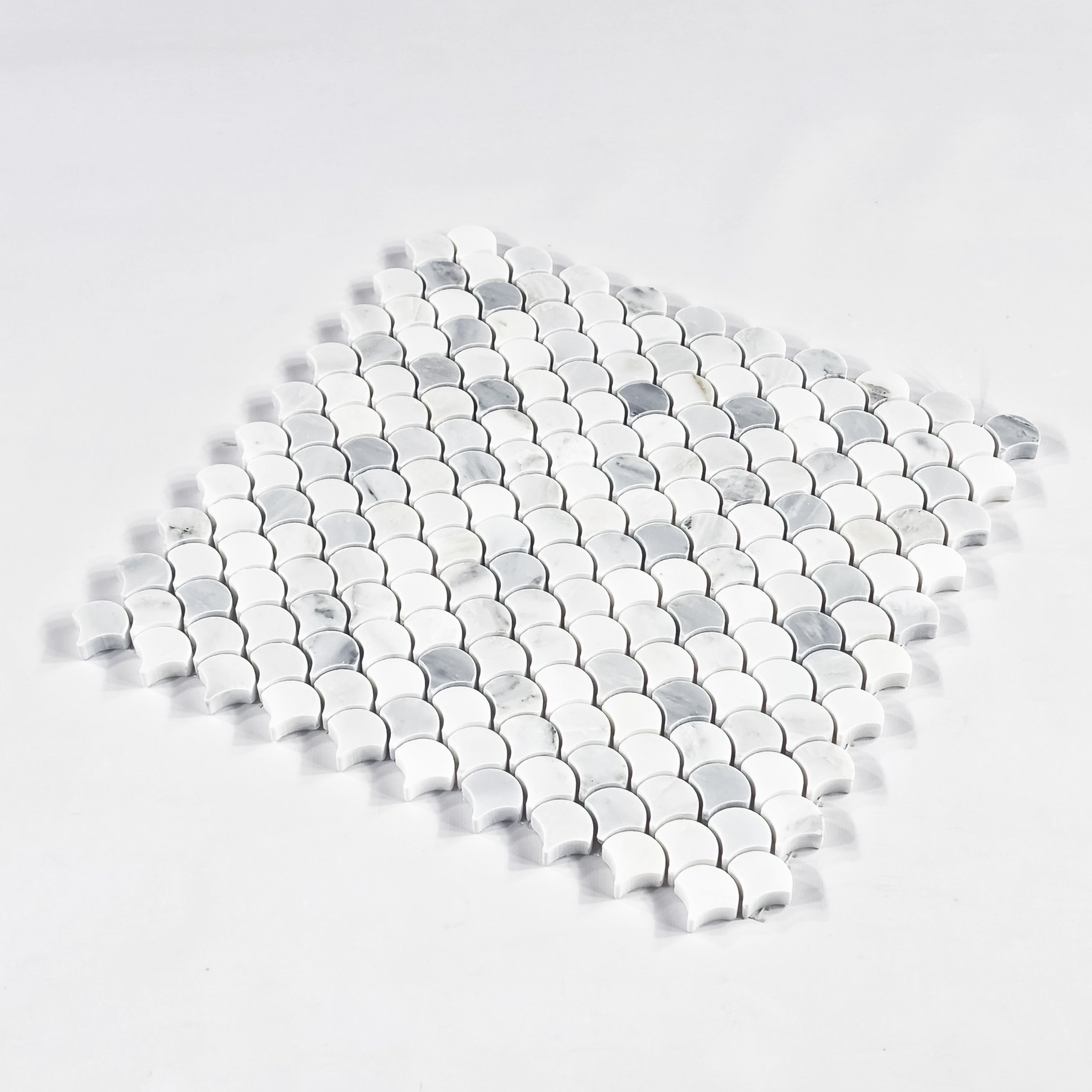 Elon Tile Pearl White Mosaic tile close-up view — available at Surface Group