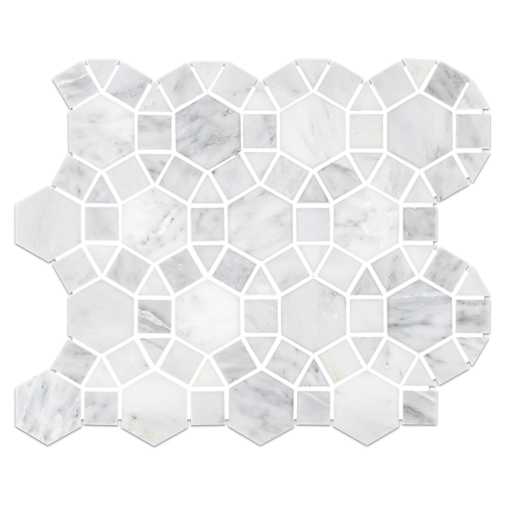 Elon Tile Pearl White Mosaic tile — available at Surface Group