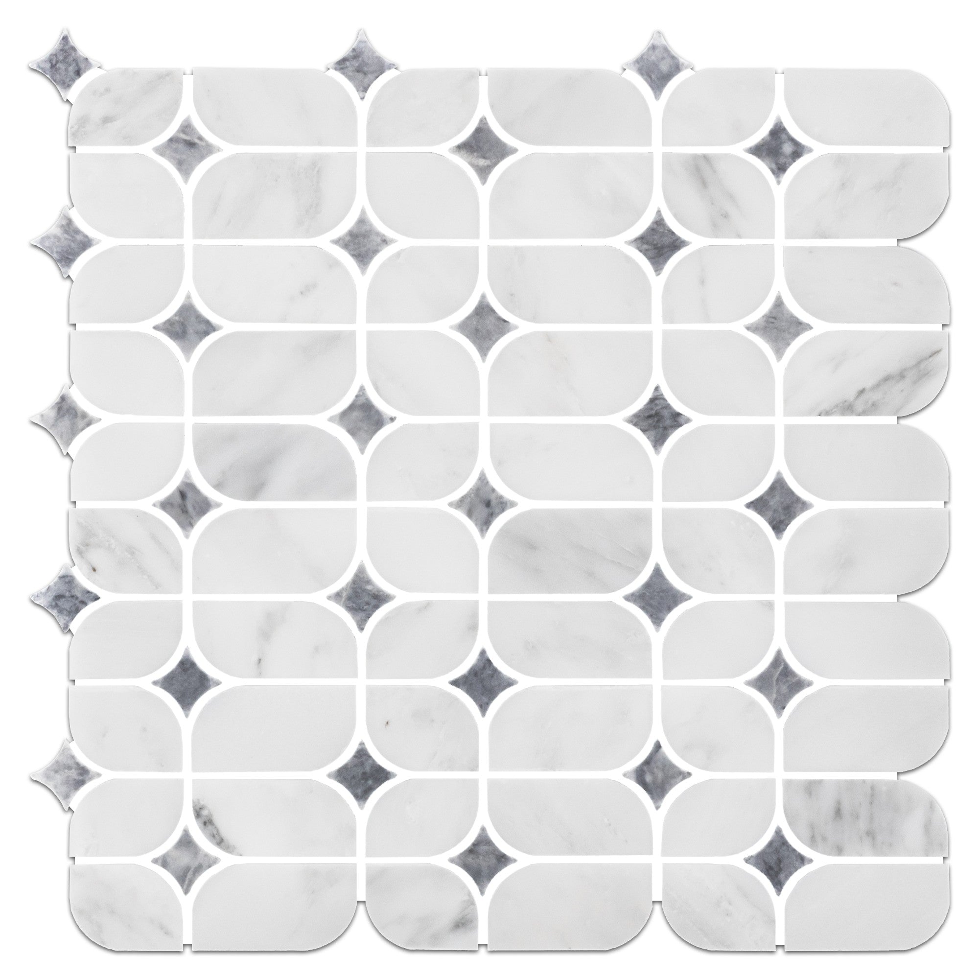 Elon Tile Pearl White Mosaic tile — available at Surface Group
