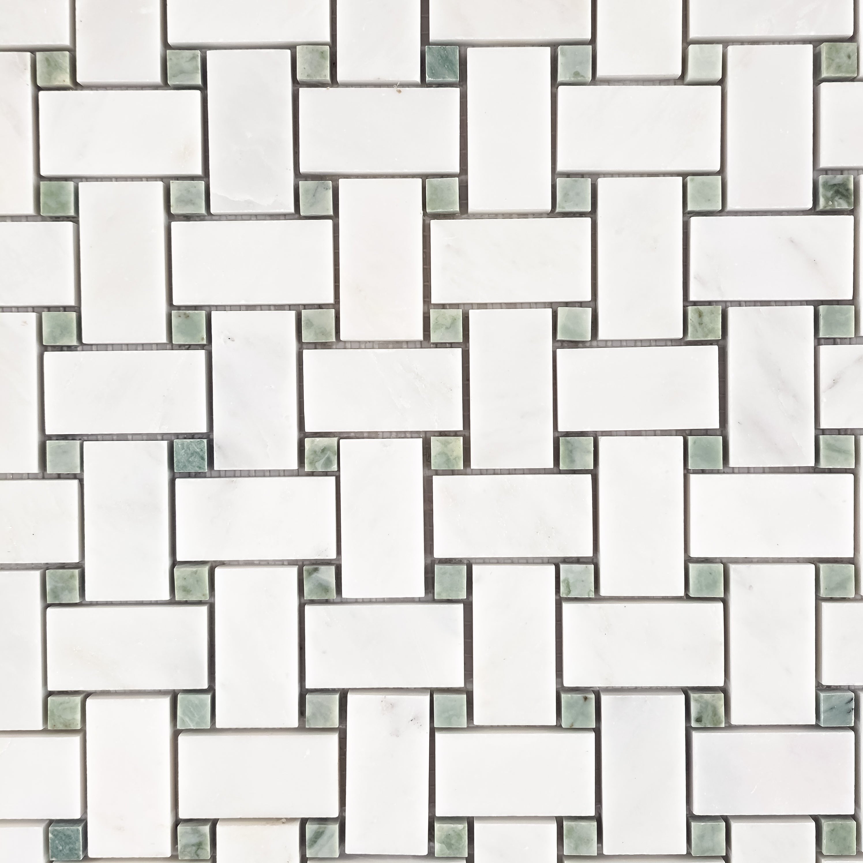 Elon Tile Pearl White Mosaic tile pattern swatch — available at Surface Group