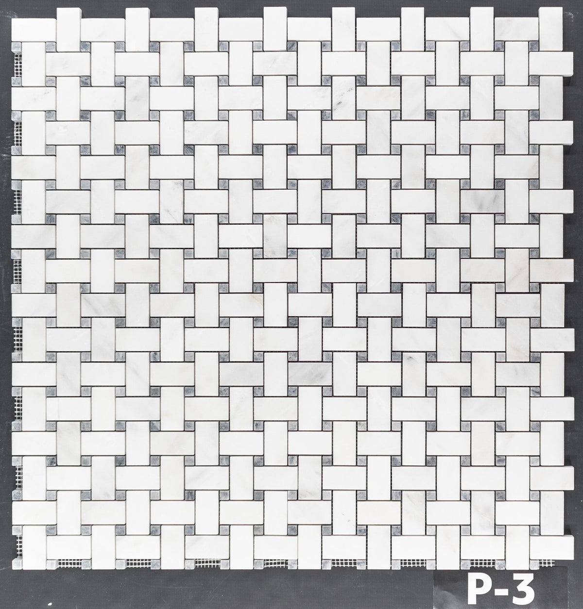 Elon Tile Pearl White Mosaic tile pattern swatch — available at Surface Group