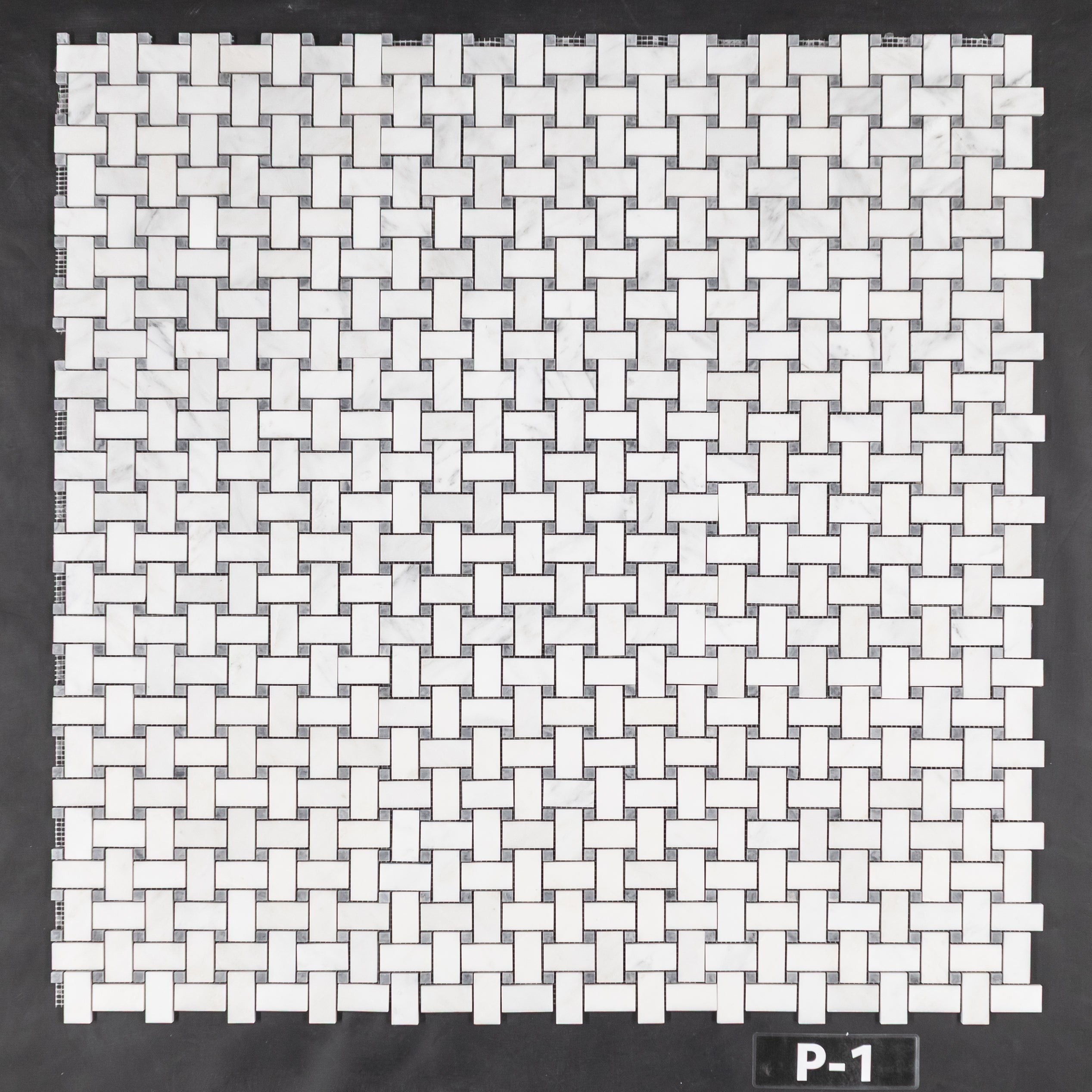 Elon Tile Pearl White Mosaic tile pattern swatch — available at Surface Group