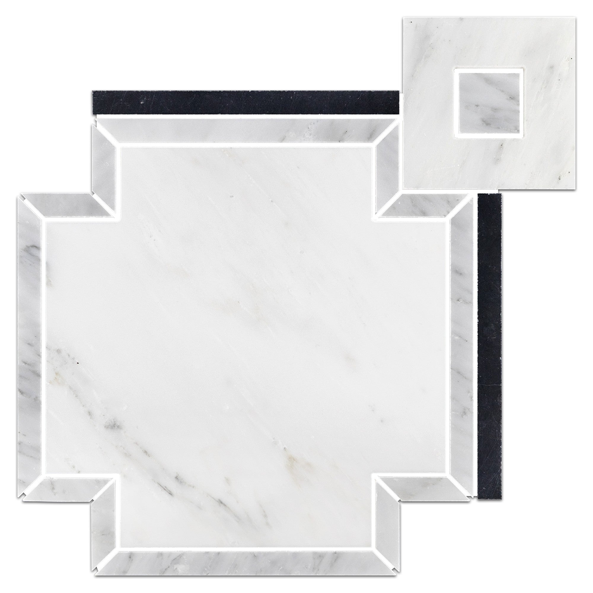 Elon Tile Pearl White Waterjet tile — available at Surface Group