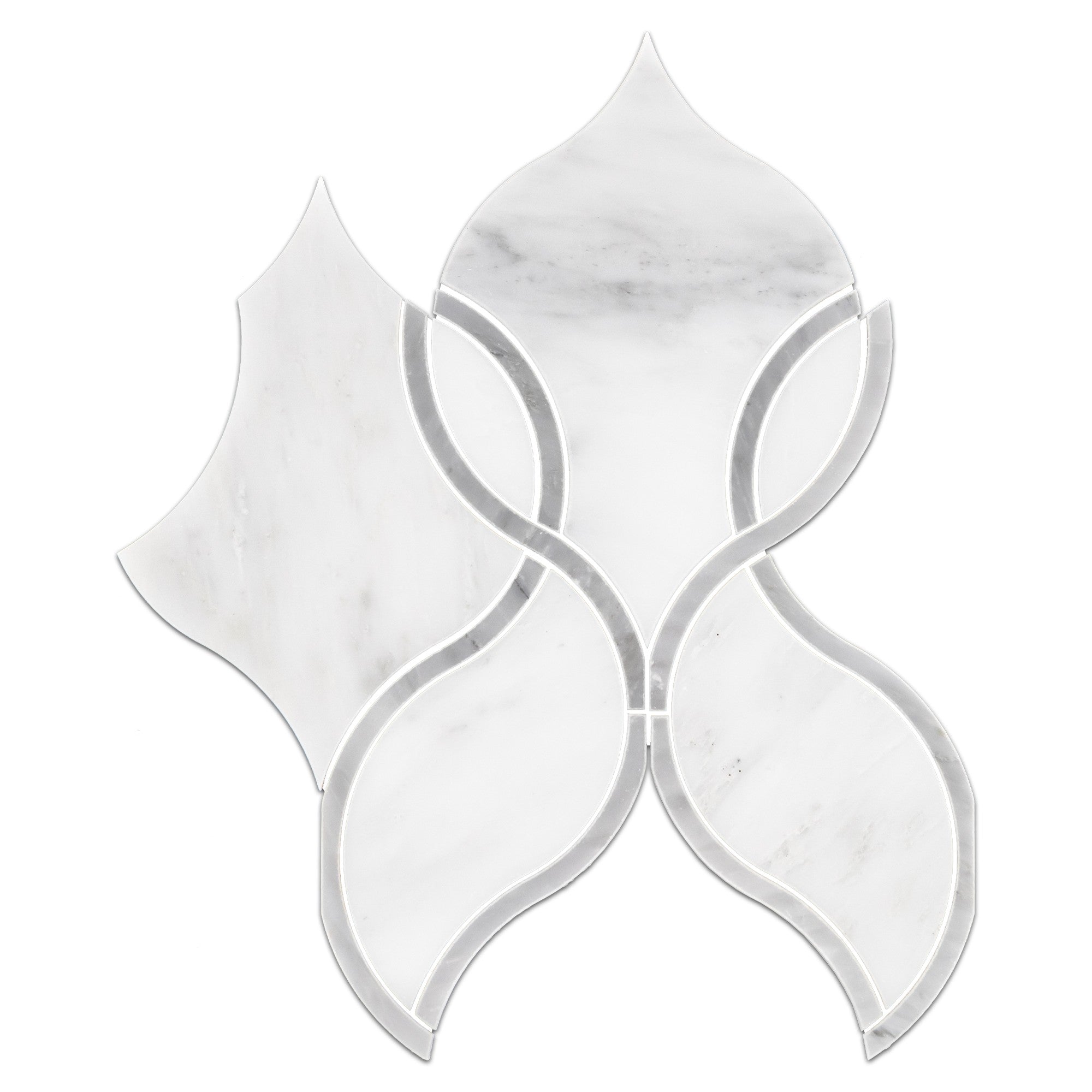 Elon Tile Pearl White Waterjet tile — available at Surface Group
