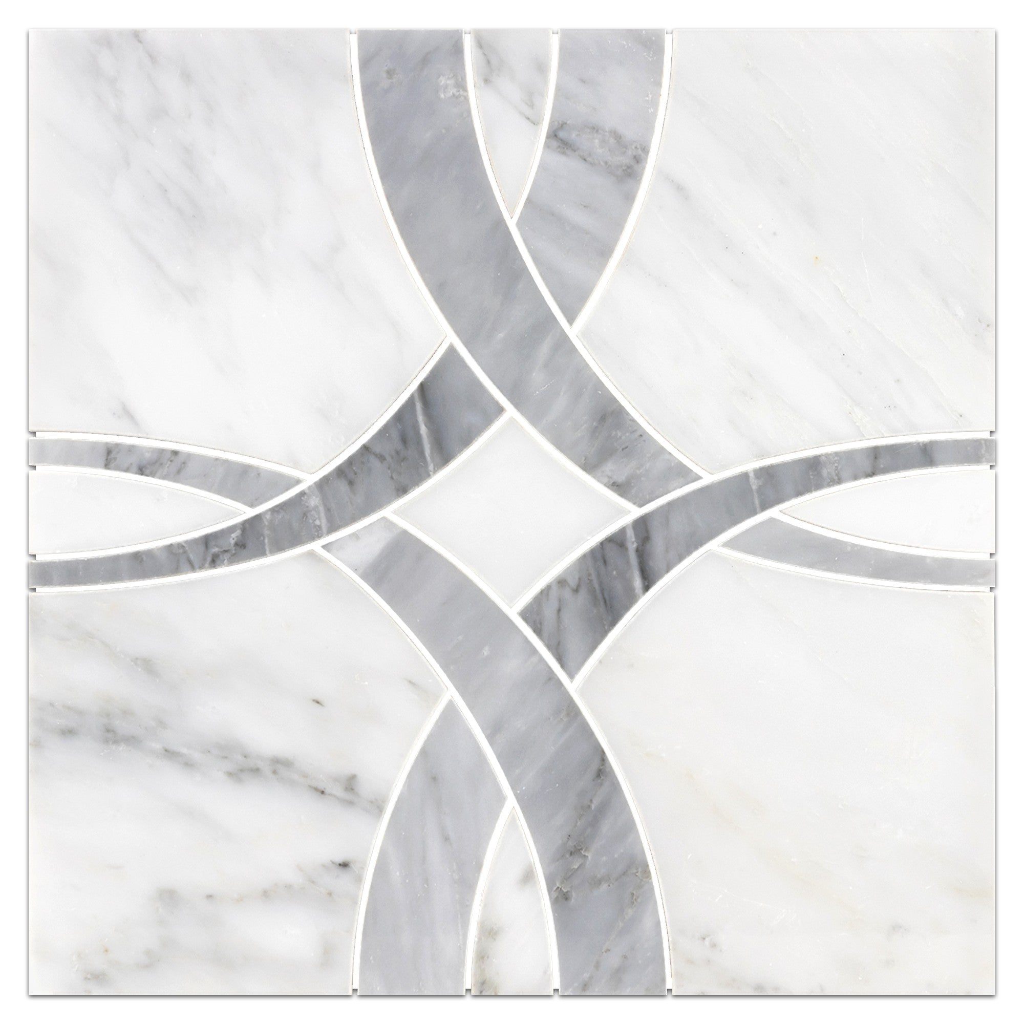 Elon Tile Pearl White Waterjet tile — available at Surface Group