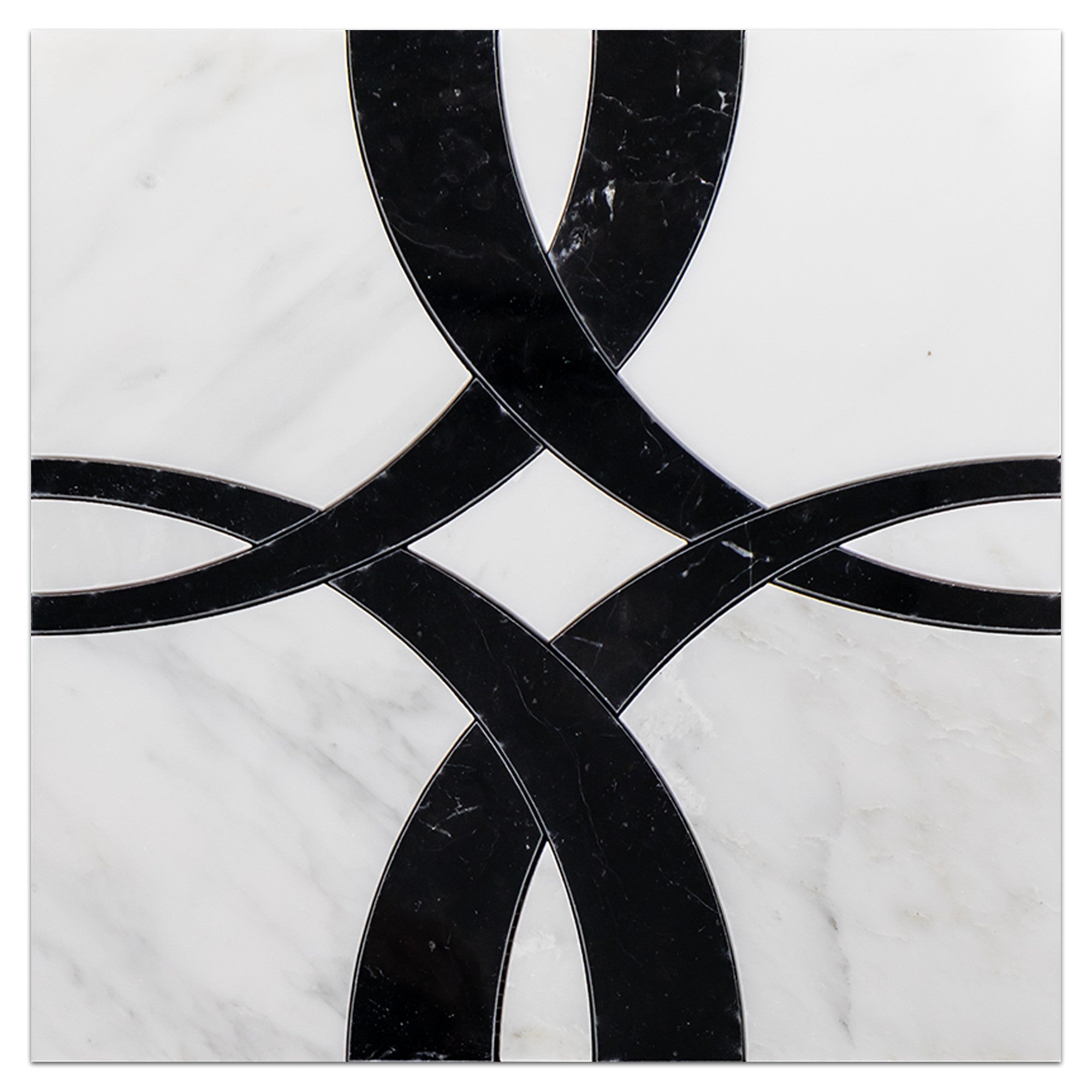 Elon Tile Pearl White Waterjet tile pattern swatch — available at Surface Group