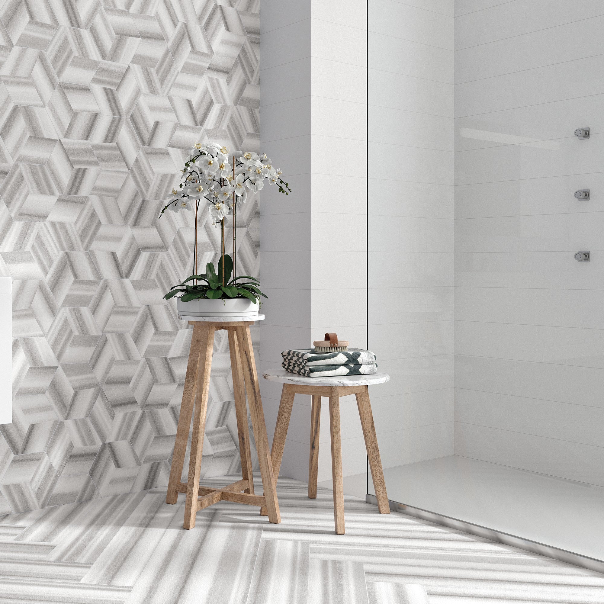 Elon Tile Roma Grey tile in a room setting — available at Surface Group
