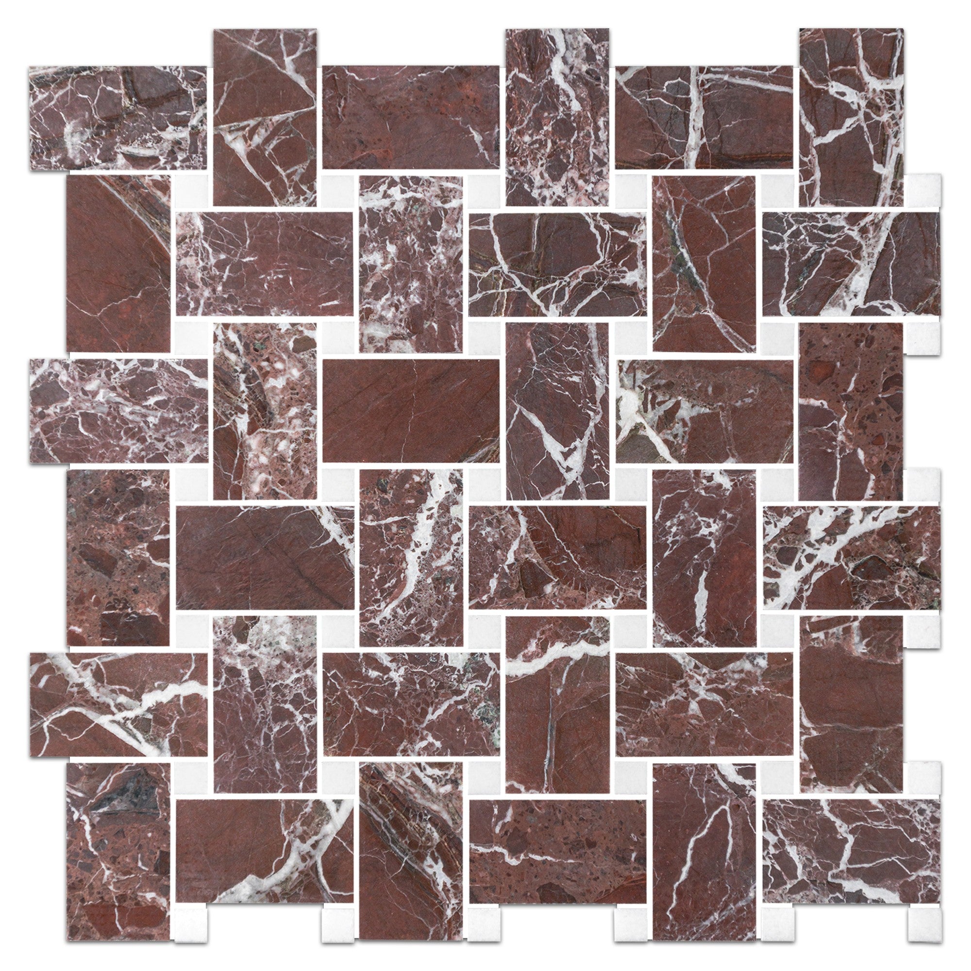 Elon Tile Rosso Levanto Mosaic tile pattern swatch — available at Surface Group