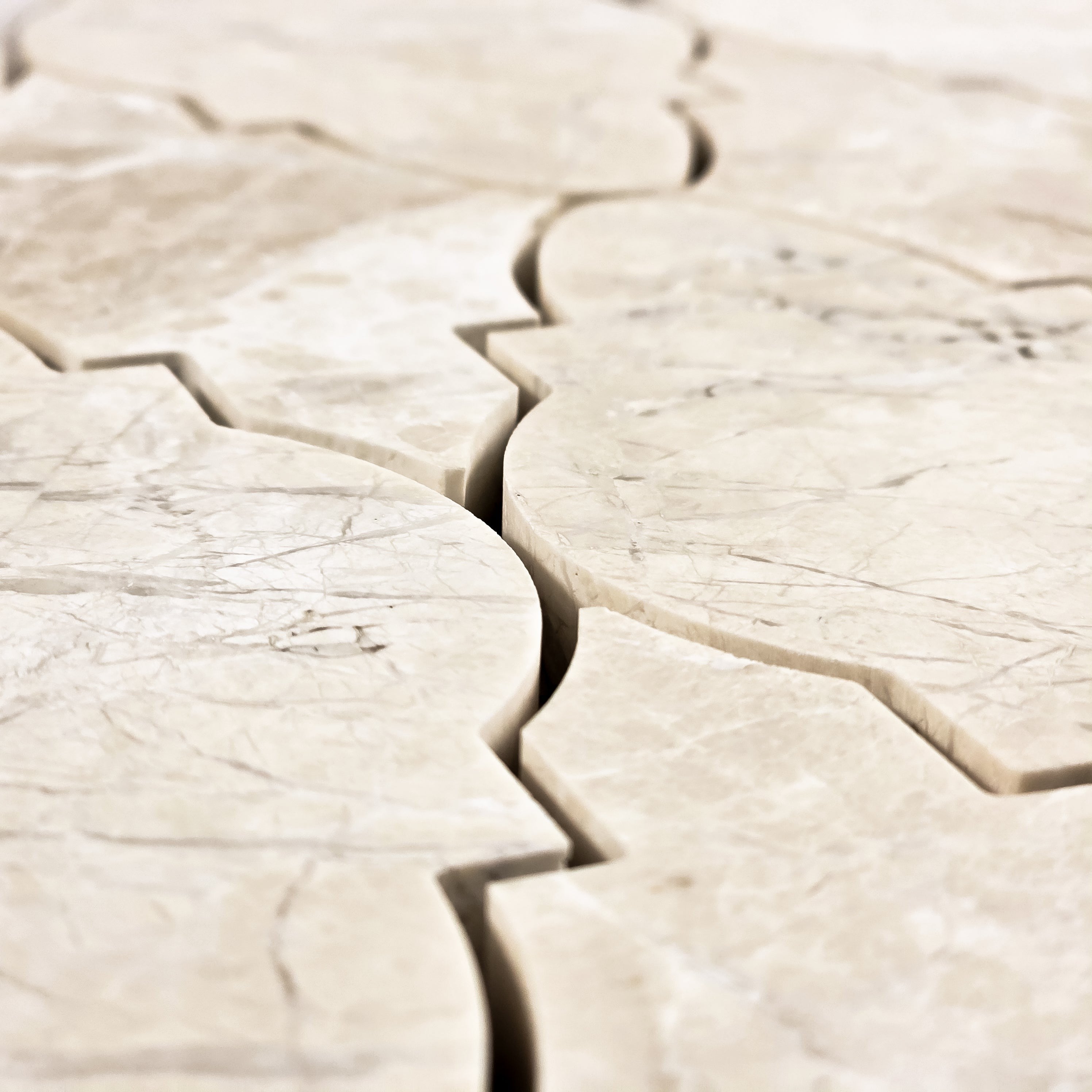 Elon Tile Vanilla Royale Mosaic tile arrangement — available at Surface Group