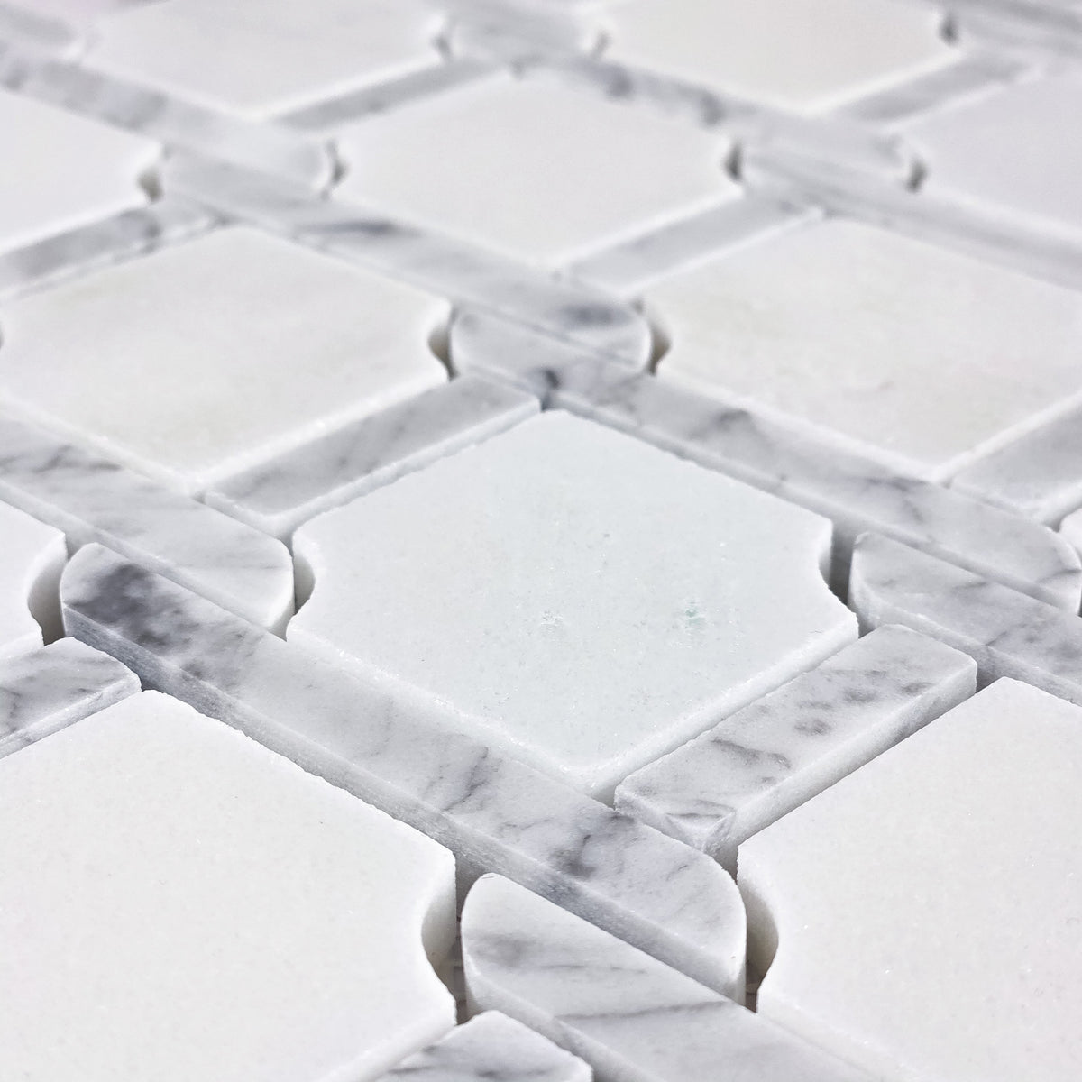 Elon Tile White Absolute tile arrangement — available at Surface Group