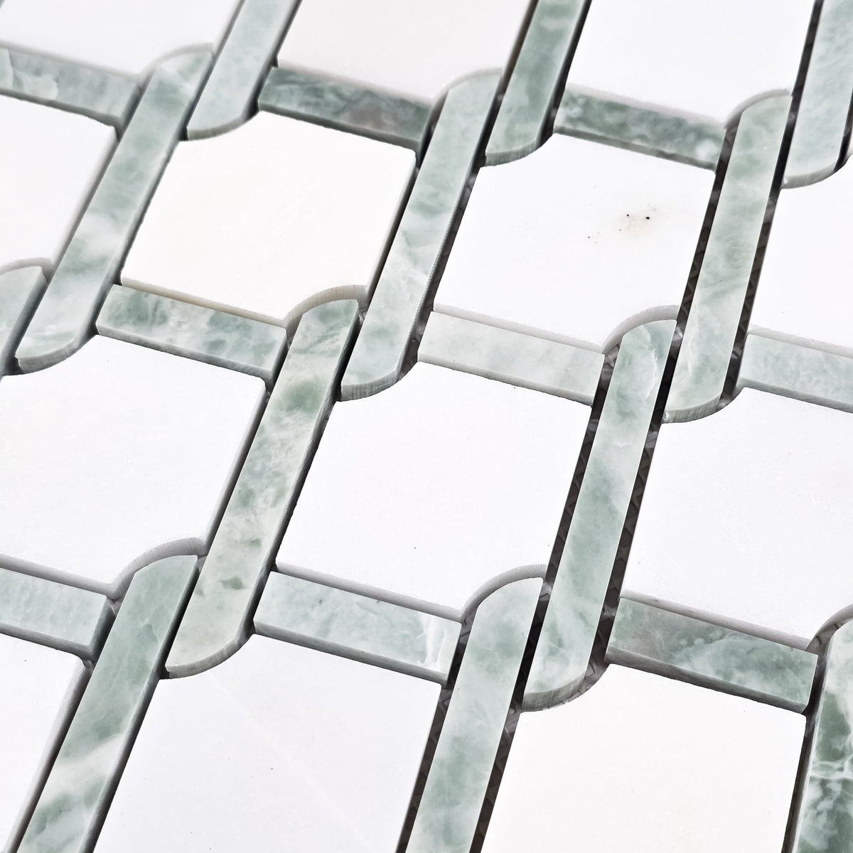 Elon Tile White Absolute tile arrangement — available at Surface Group