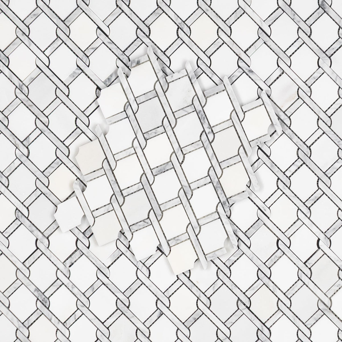 Elon Tile White Absolute tile pattern swatch — available at Surface Group