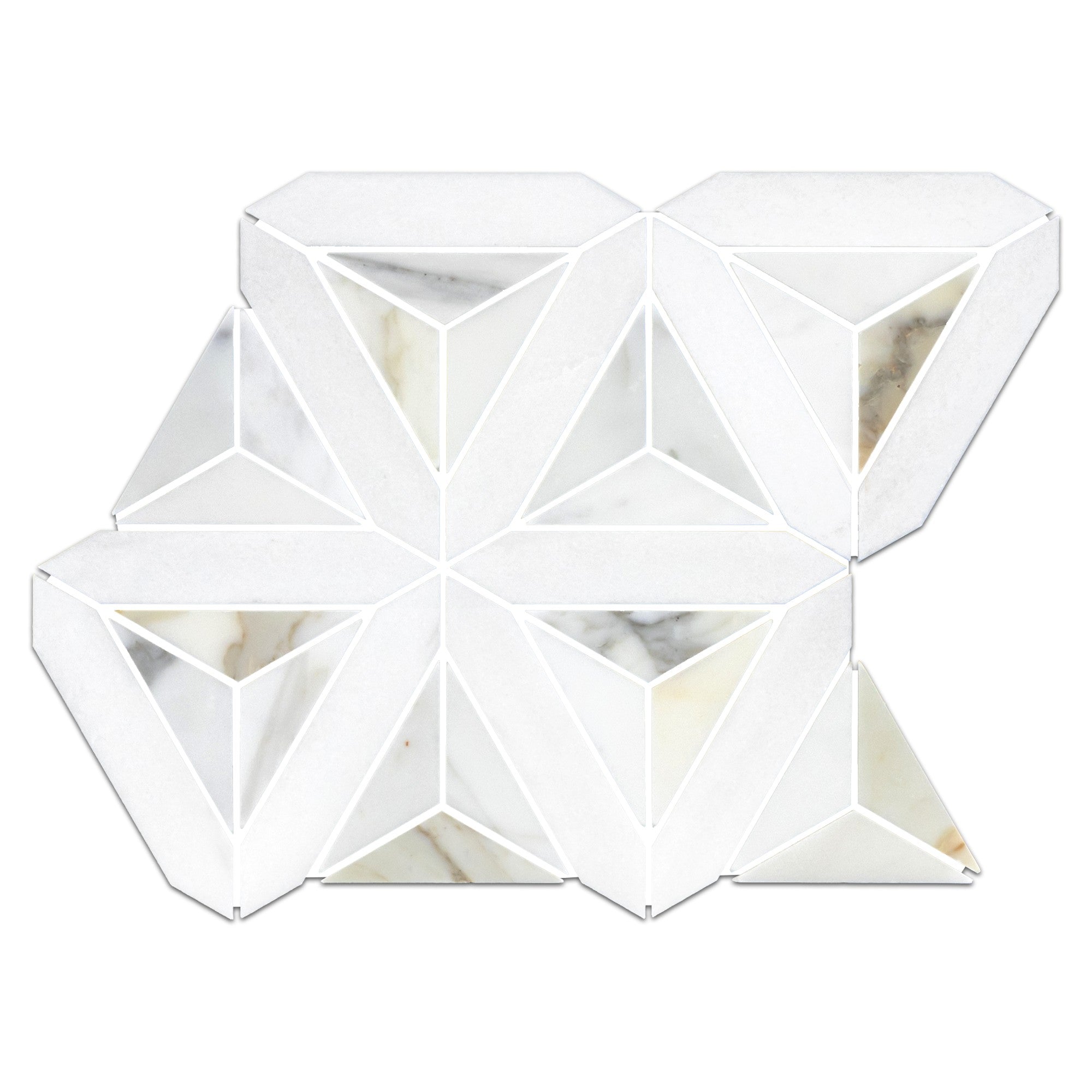 Elon Tile White Thassos Mosaic tile — available at Surface Group