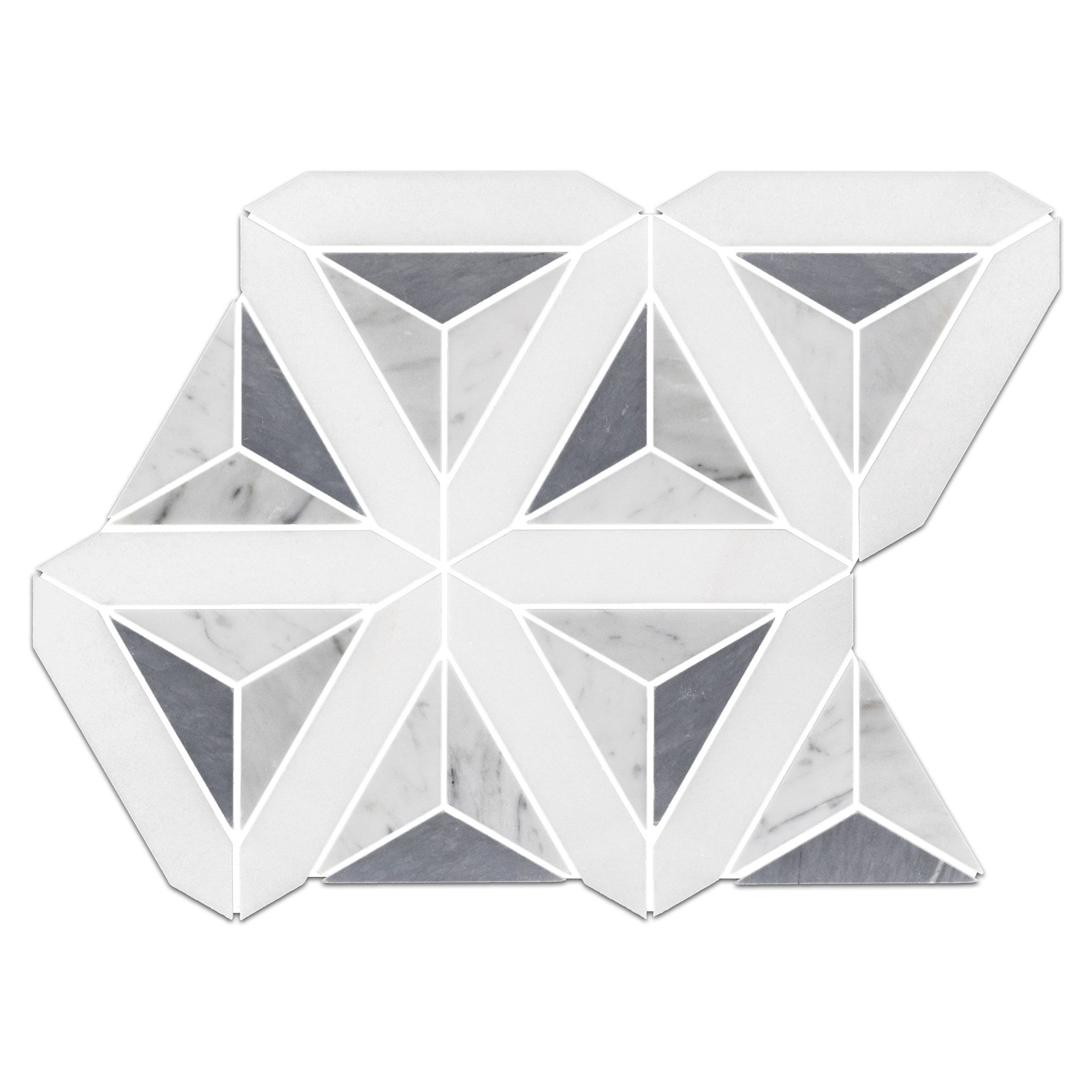 Elon Tile White Thassos Mosaic tile — available at Surface Group