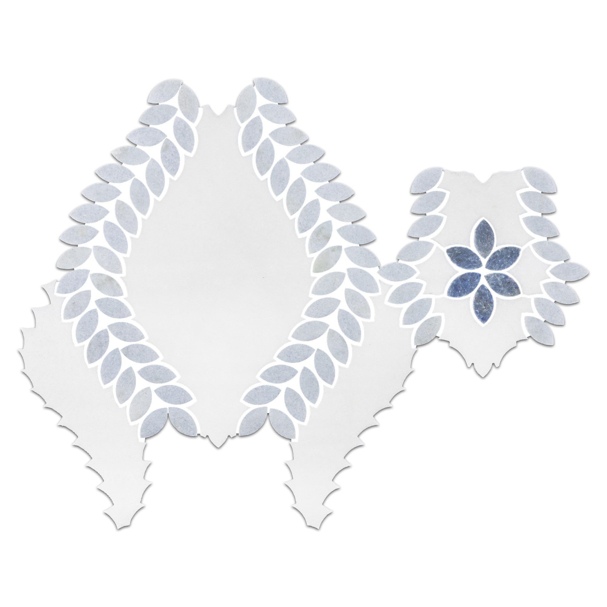Elon Tile White Thassos Waterjet tile — available at Surface Group