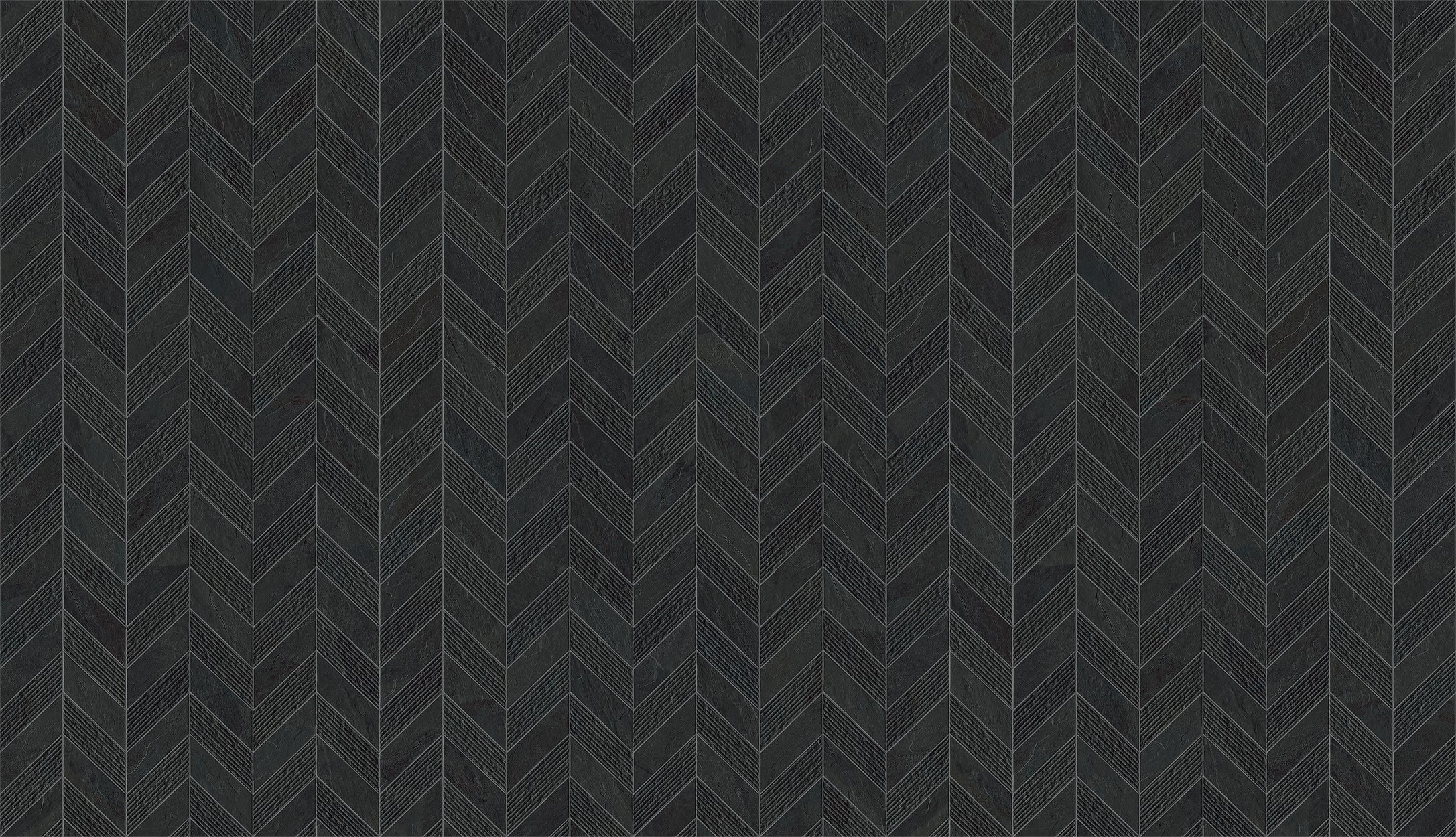 landmark 9mm essence montauk black mosaic chevron 3d wall mosaic 7_44x12x9mm matte rectified porcelain tile distributed by surface group international