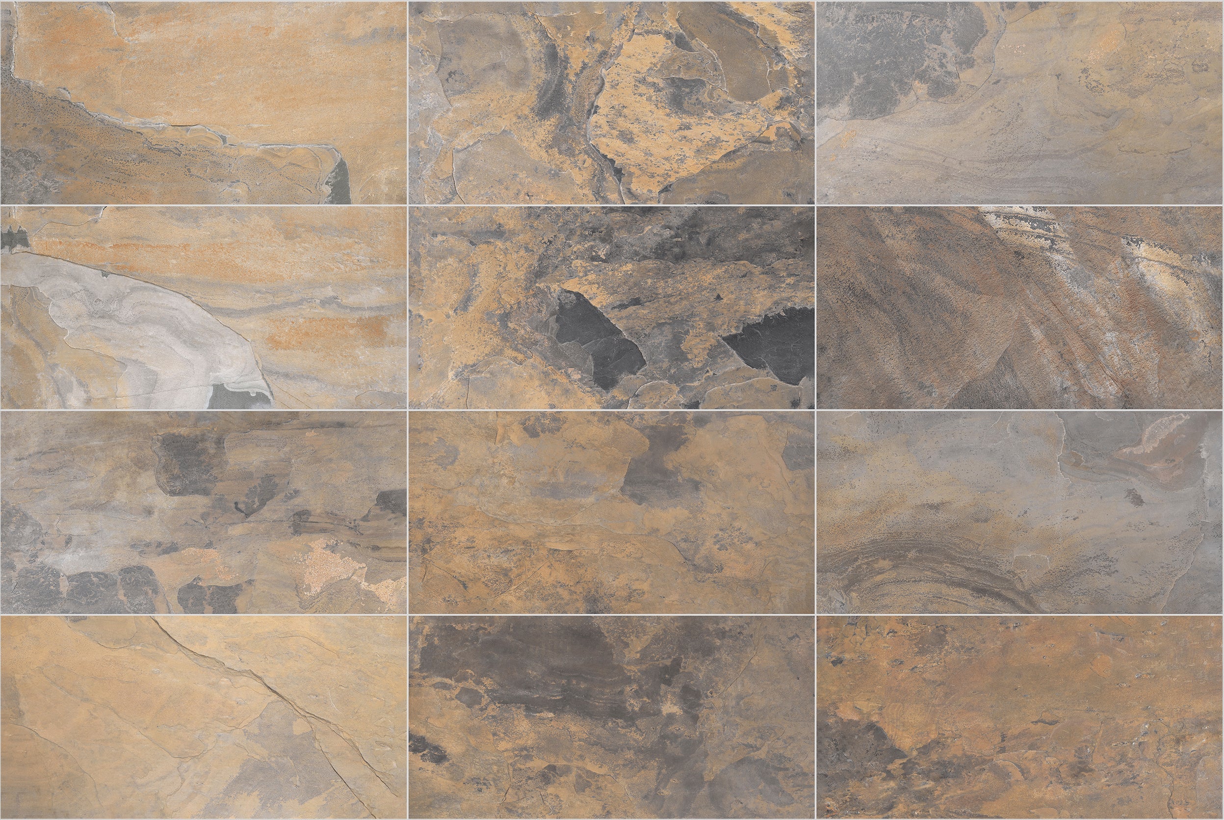 landmark 9mm essence rustic gold field tile 12x24x9mm matte rectified porcelain tile distributed by surface group international