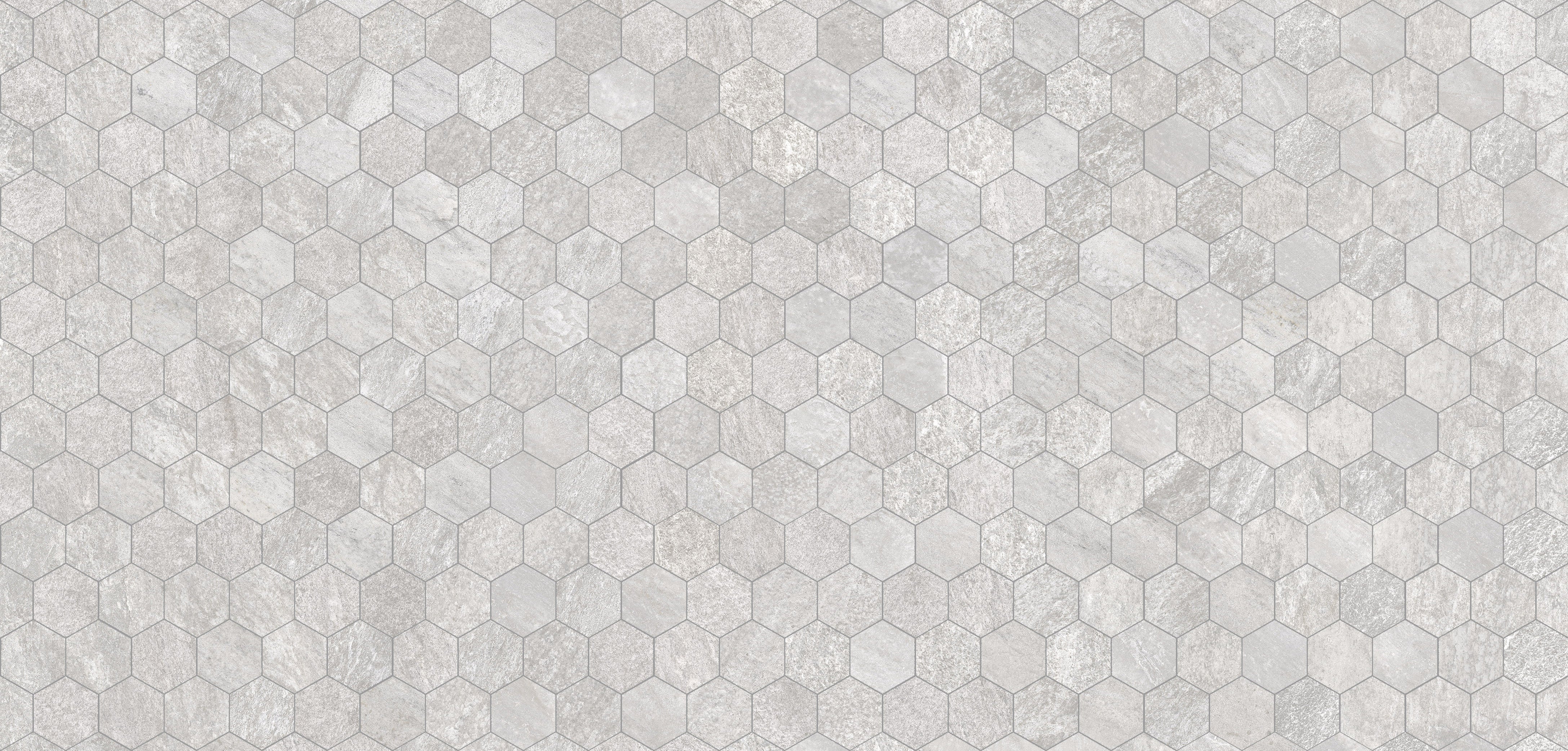 landmark 9mm explore star grey hexagon mosaic 12x10x9mm matte rectified porcelain tile distributed by surface group international